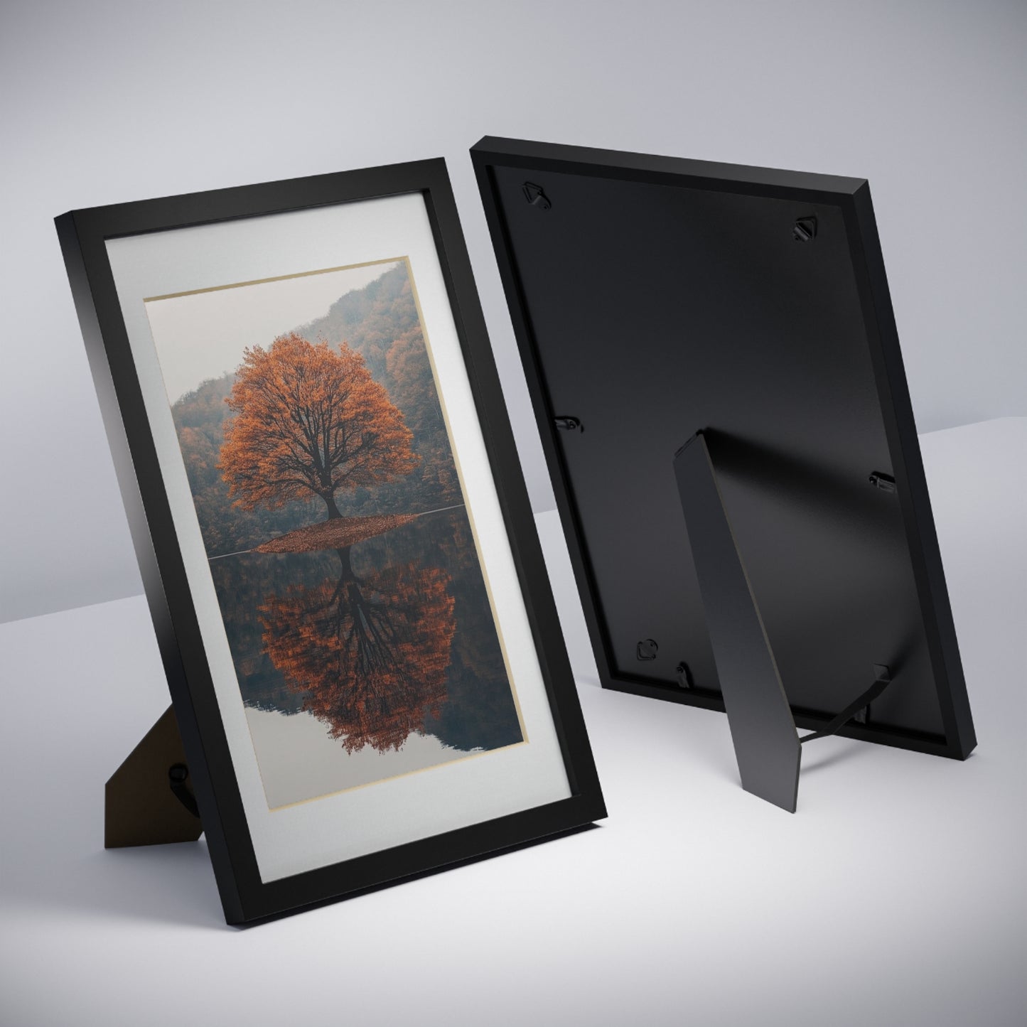 Elegant Black Framed Poster, Modern Wall Art, Home Decor, Autumn Tree Artwork, Gallery Style