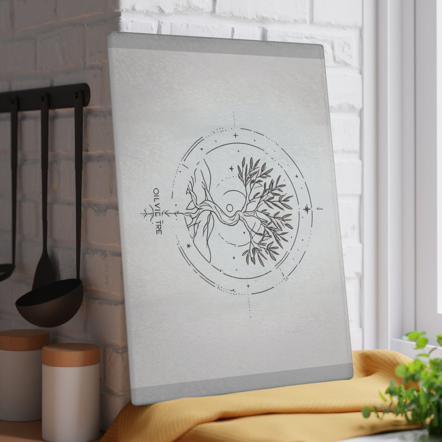 Elegant Glass Cutting Board with Tree of Life Design, Kitchen Decor, Wedding Gift, Housewarming Gift, Culinary Gift