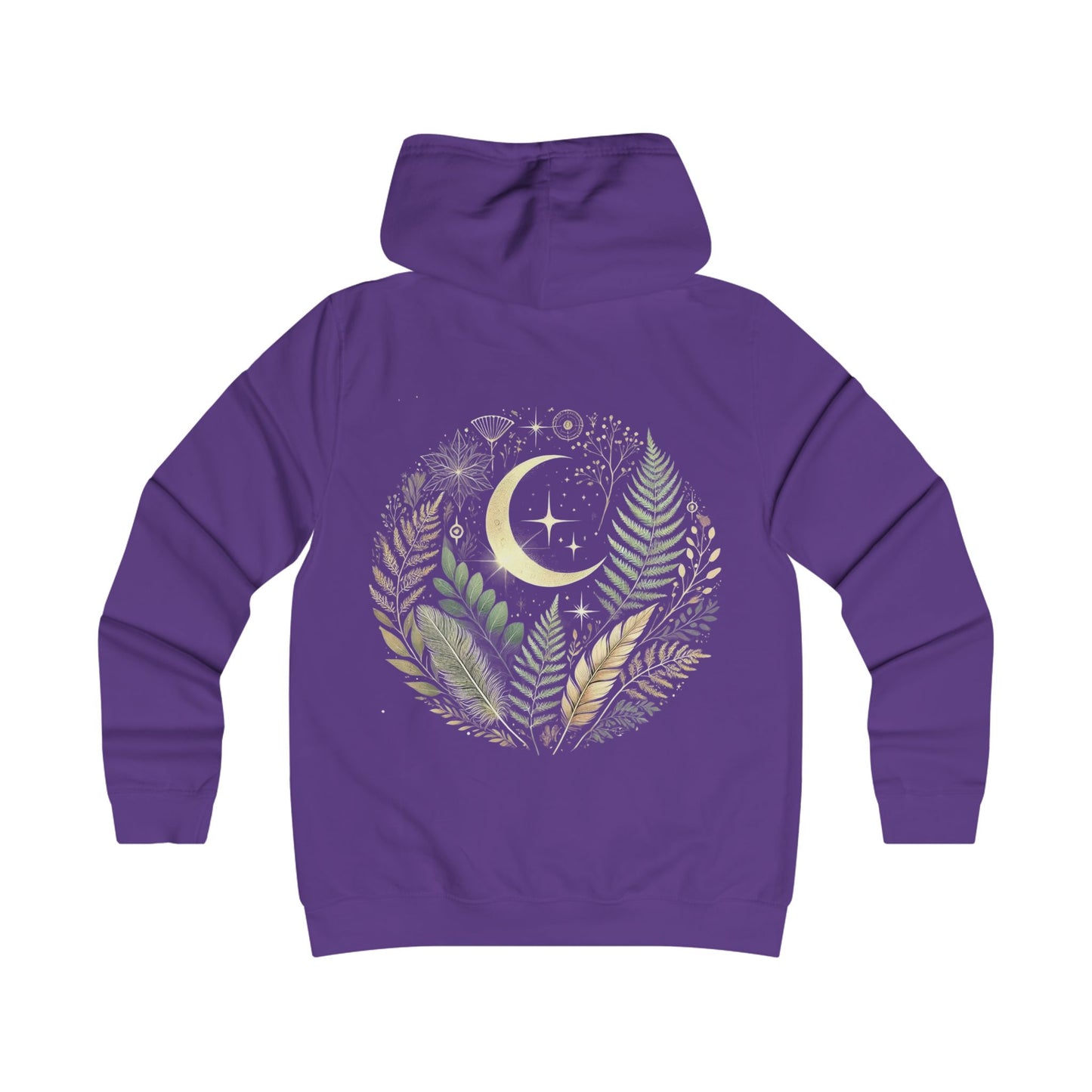Floral Moon College Hoodie for Trendy Girls