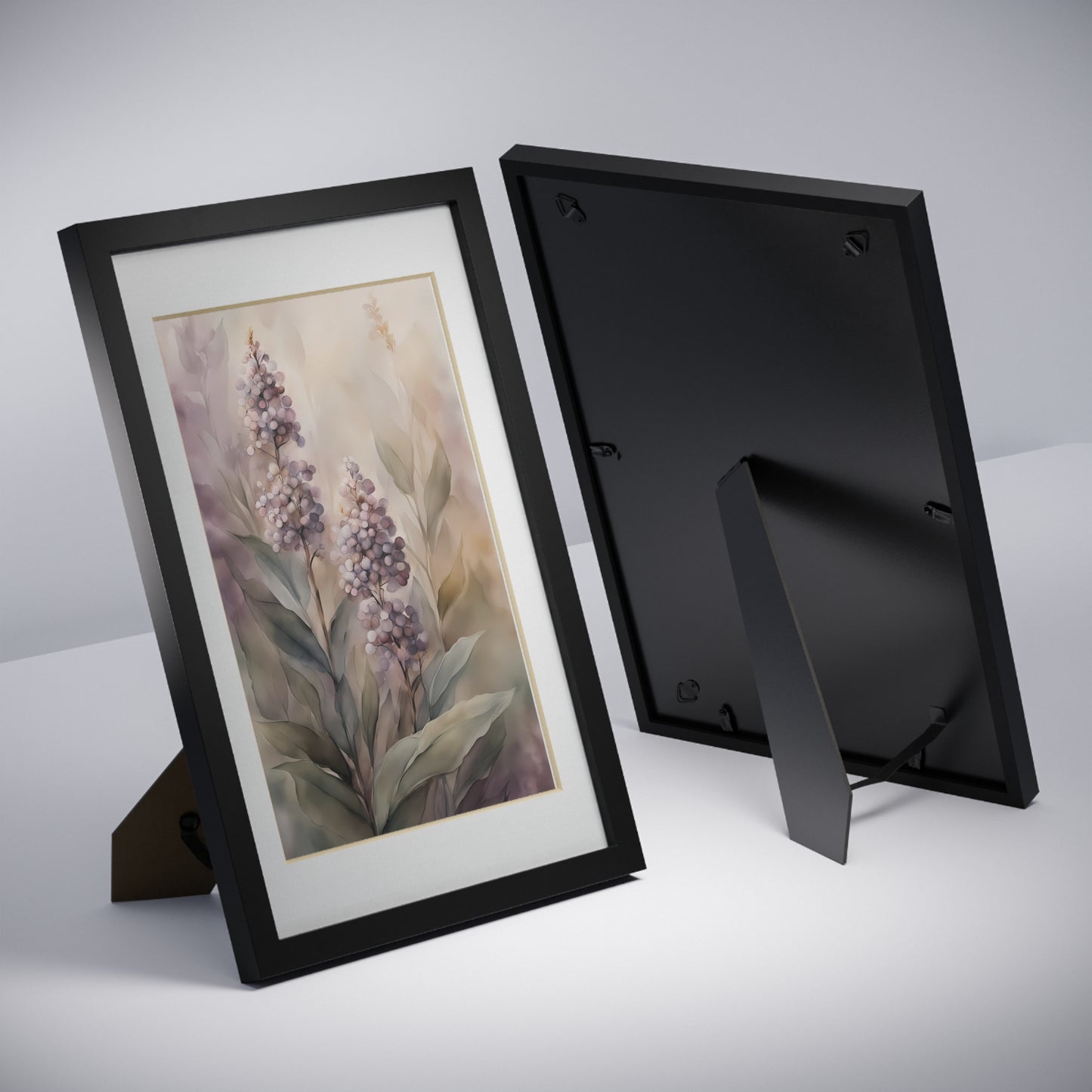 Elegant Framed Floral Poster, Wall Decor, Home Aesthetics, Gift for Nature Lovers, Minimalist Art, Floral Print, Black Frame