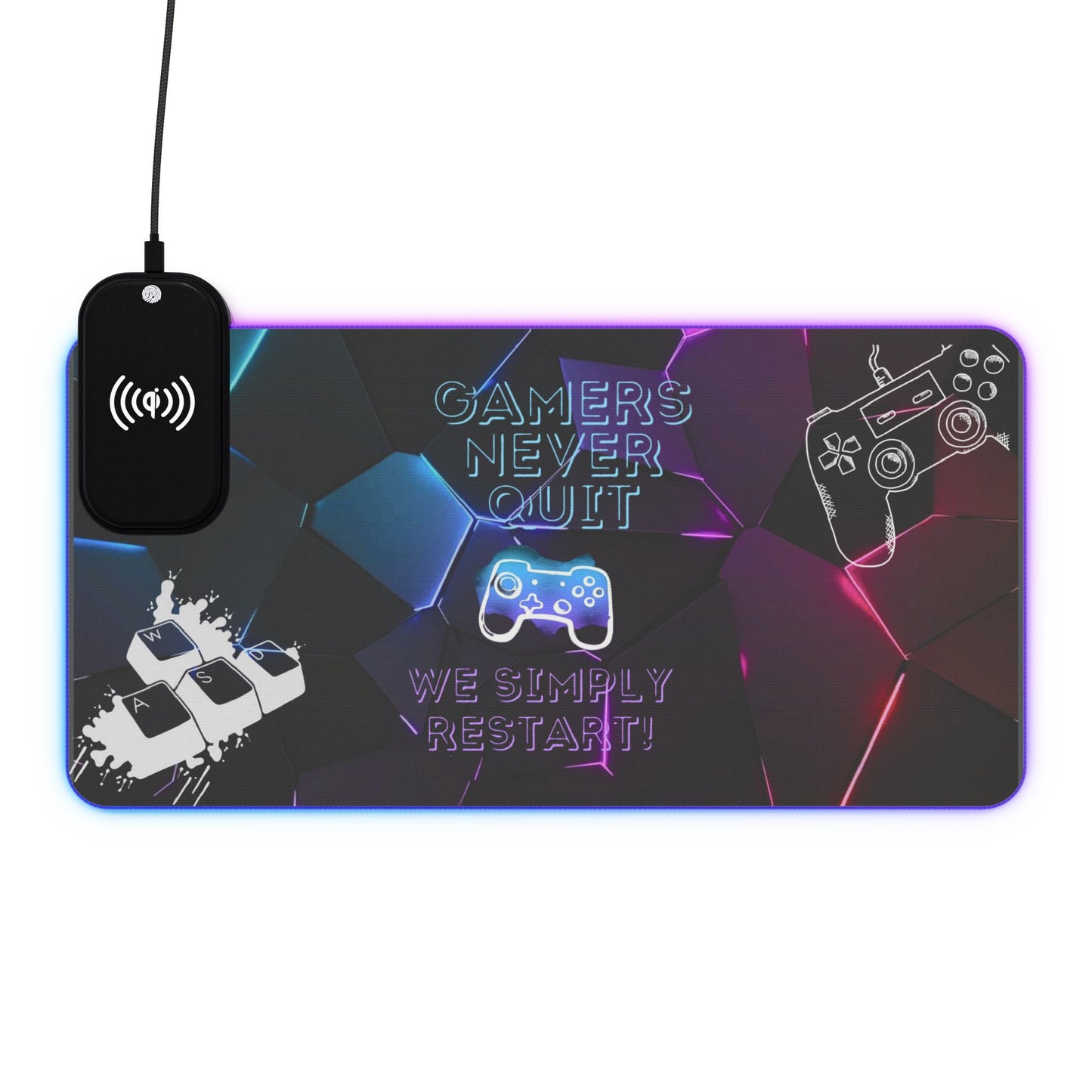 LED Gaming Mouse Pad with Wireless Charging - Perfect for Gamers, Desk Decor, Birthday Gift, Gaming Setup, Tech Accessory