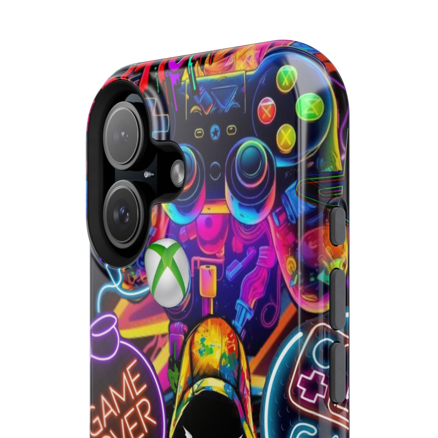 Vibrant Gaming Phone Case, Game Over Design, Impact-Resistant Case, Gamer Gift, Colorful Phone Accessory, Phone Protection