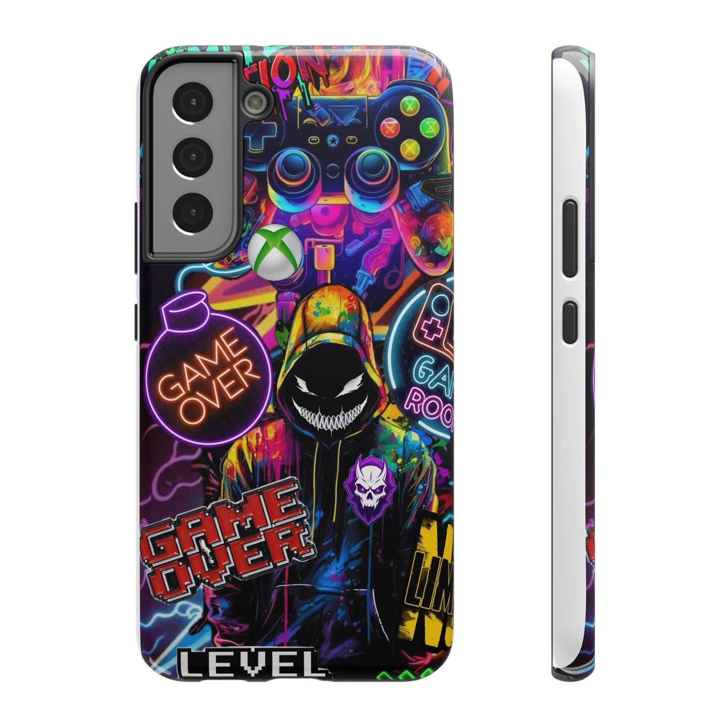 Vibrant Gaming Phone Case, Game Over Design, Impact-Resistant Case, Gamer Gift, Colorful Phone Accessory, Phone Protection