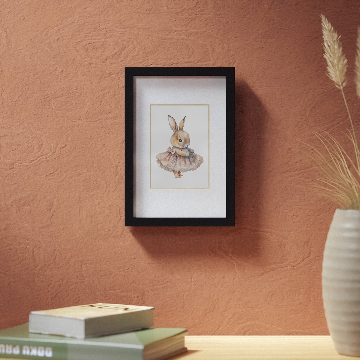 Cute Bunny Framed Poster | Adorable Wall Art for Nursery Decor, Kids Room, Birthday Gift, Easter Decoration, Unframed Option