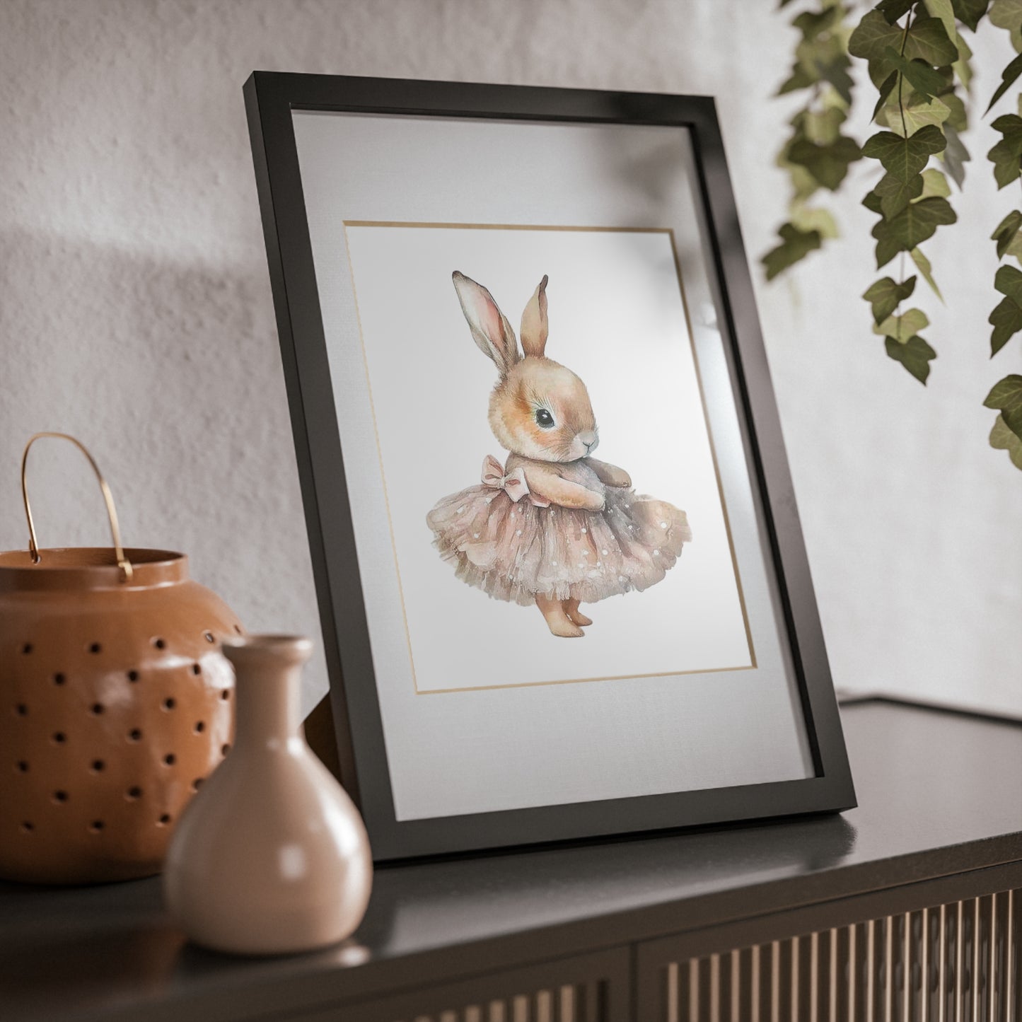 Cute Bunny Framed Poster | Adorable Wall Art for Nursery Decor, Kids Room, Birthday Gift, Easter Decoration, Unframed Option