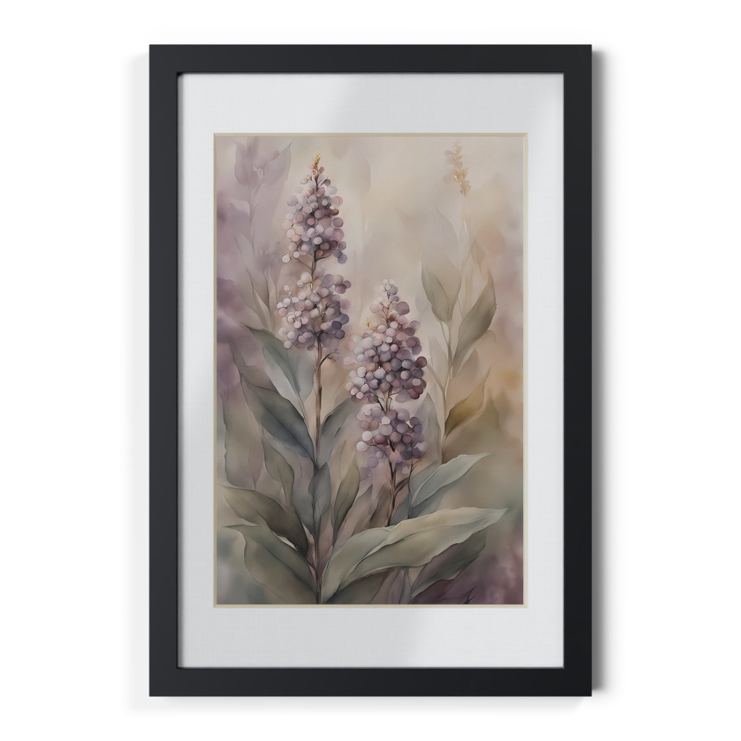 Elegant Framed Floral Poster, Wall Decor, Home Aesthetics, Gift for Nature Lovers, Minimalist Art, Floral Print, Black Frame