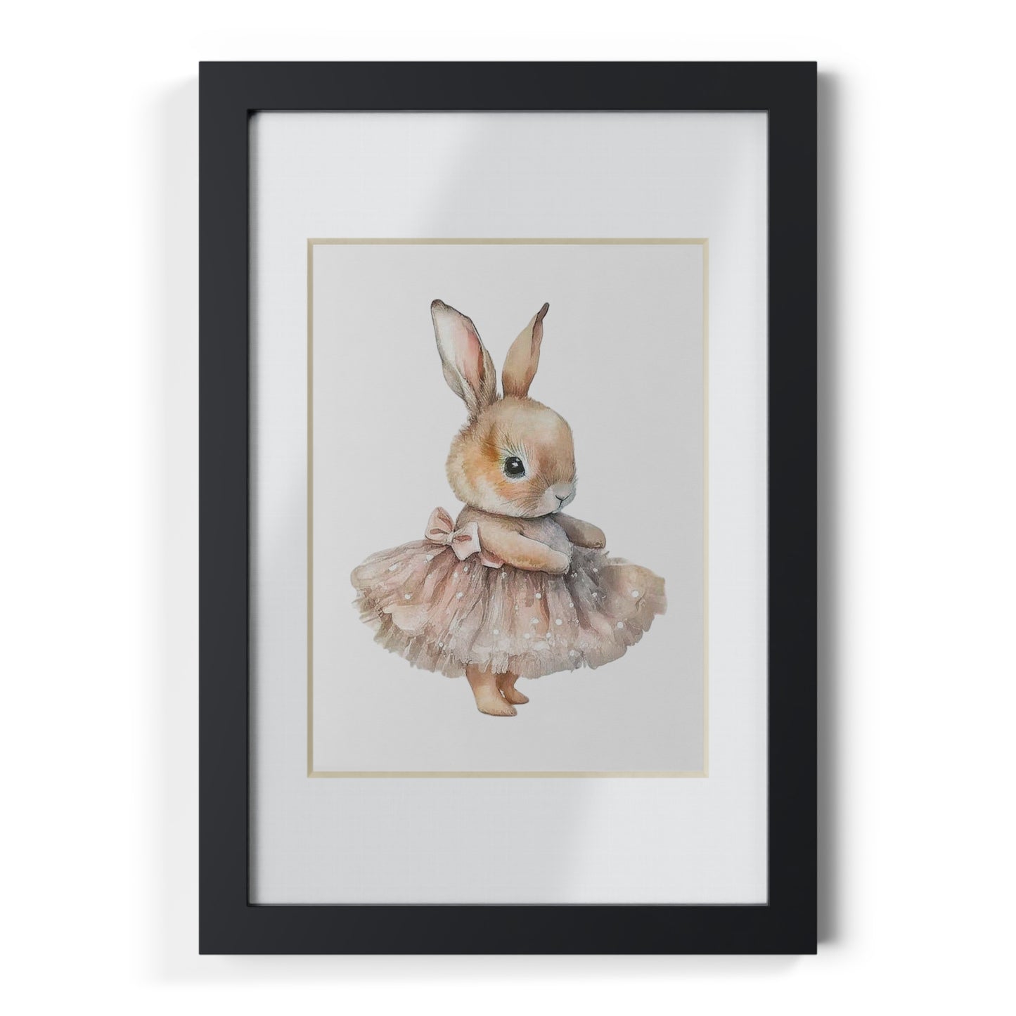 Cute Bunny Framed Poster | Adorable Wall Art for Nursery Decor, Kids Room, Birthday Gift, Easter Decoration, Unframed Option