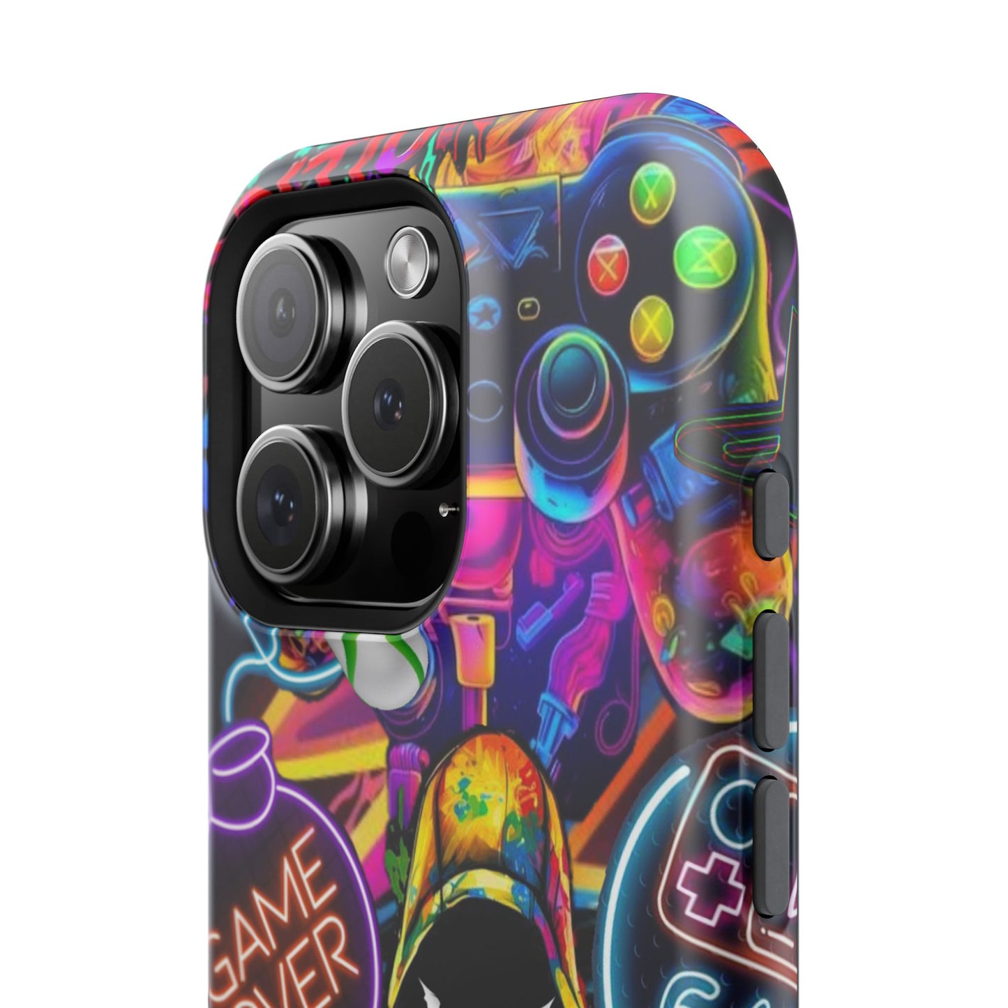 Vibrant Gaming Phone Case, Game Over Design, Impact-Resistant Case, Gamer Gift, Colorful Phone Accessory, Phone Protection
