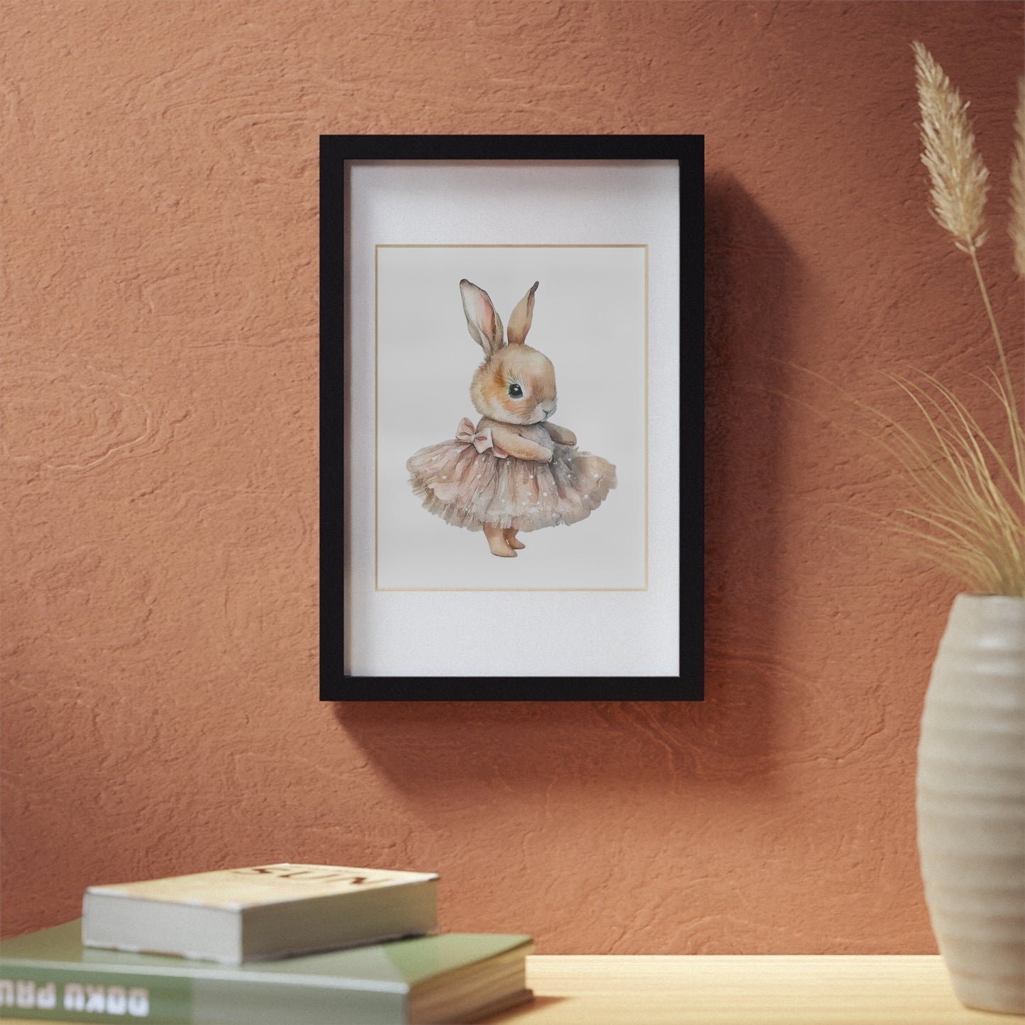 Cute Bunny Framed Poster | Adorable Wall Art for Nursery Decor, Kids Room, Birthday Gift, Easter Decoration, Unframed Option
