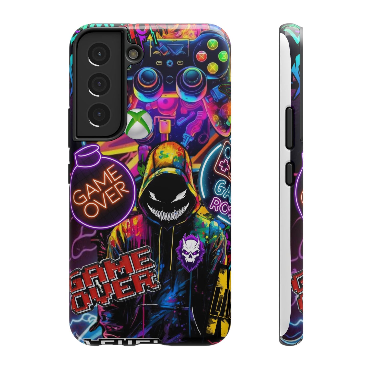 Vibrant Gaming Phone Case, Game Over Design, Impact-Resistant Case, Gamer Gift, Colorful Phone Accessory, Phone Protection