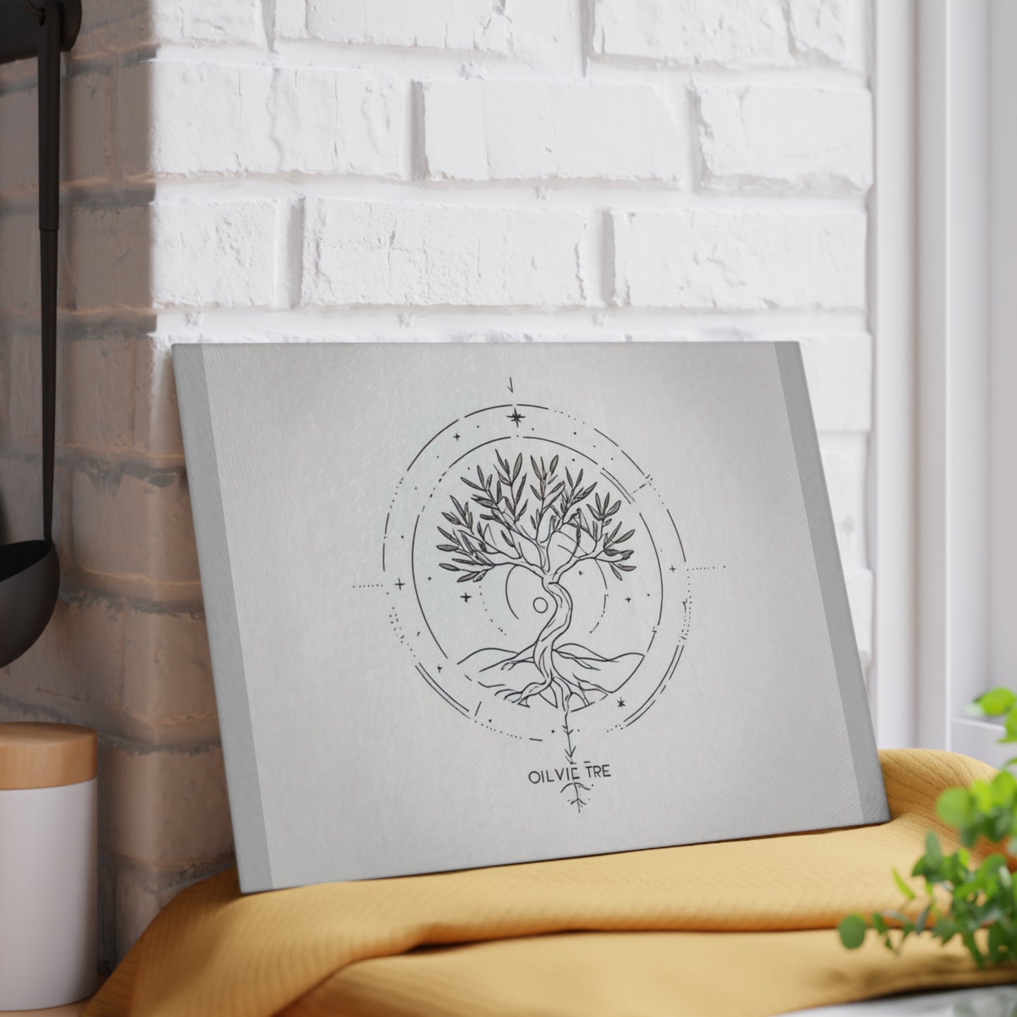 Elegant Glass Cutting Board with Tree of Life Design, Kitchen Decor, Wedding Gift, Housewarming Gift, Culinary Gift