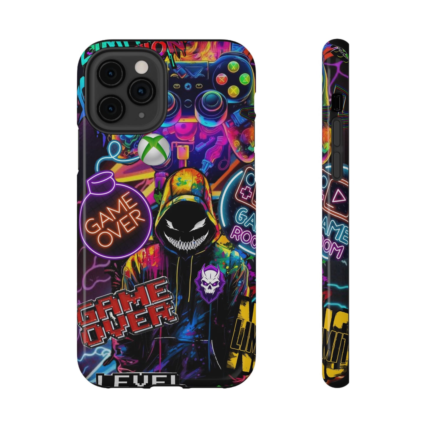 Vibrant Gaming Phone Case, Game Over Design, Impact-Resistant Case, Gamer Gift, Colorful Phone Accessory, Phone Protection