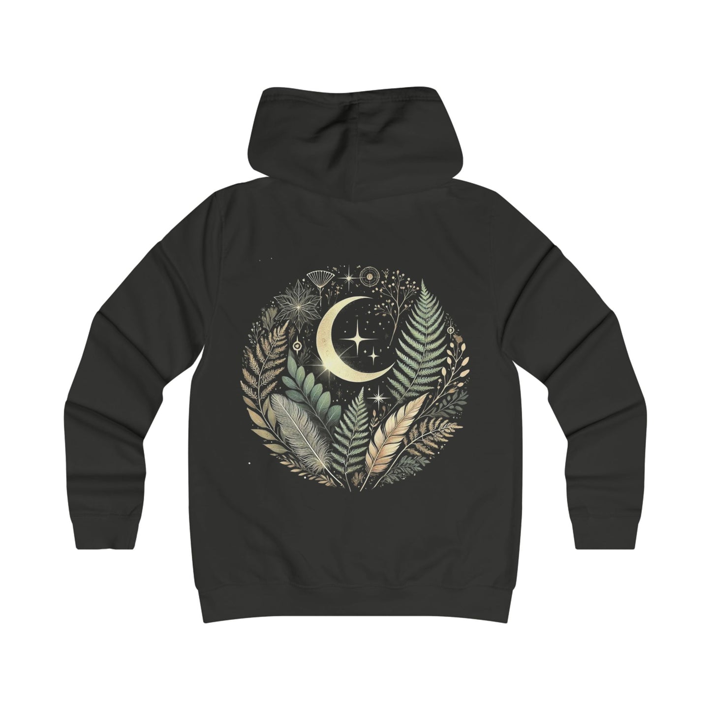 Floral Moon College Hoodie for Trendy Girls