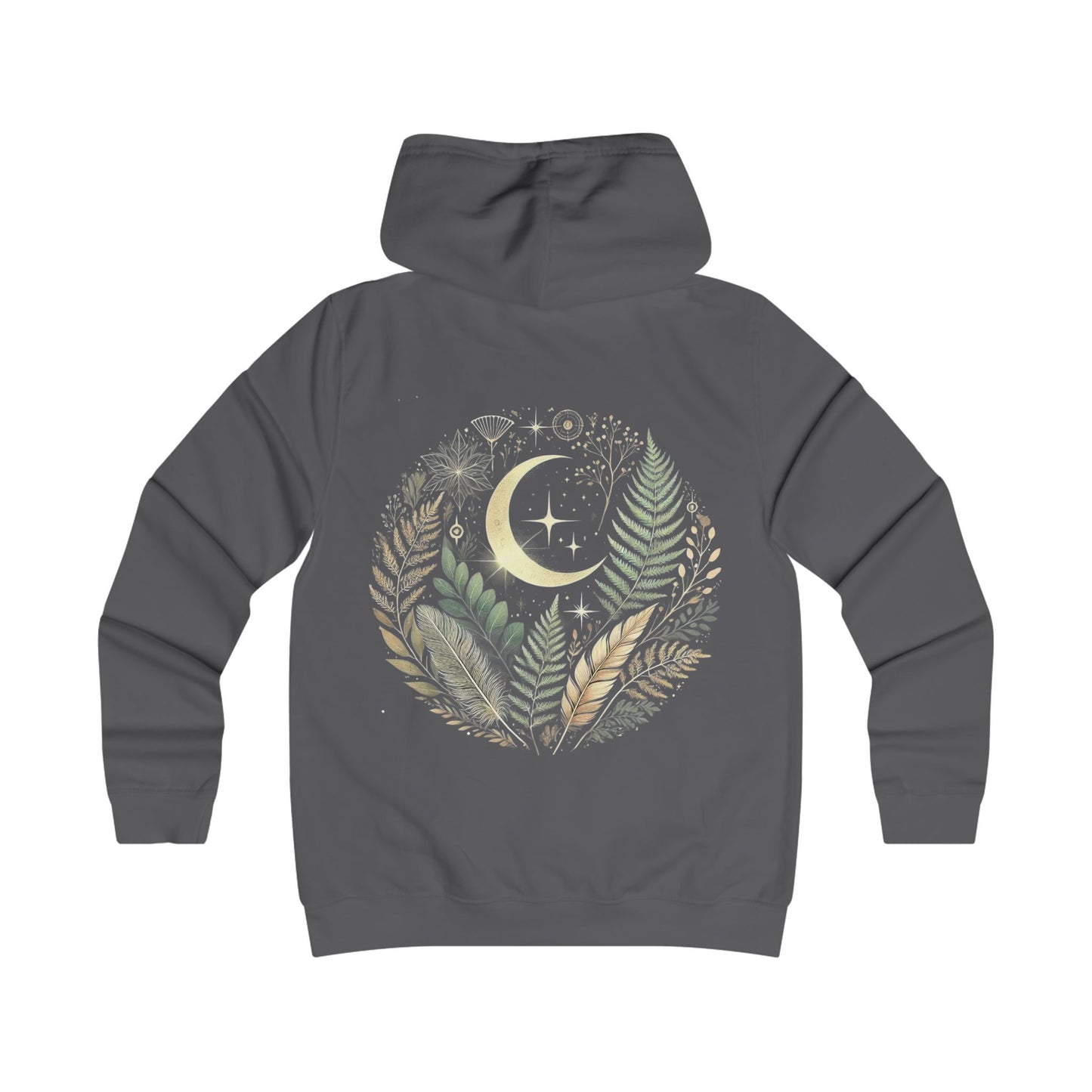 Floral Moon College Hoodie for Trendy Girls