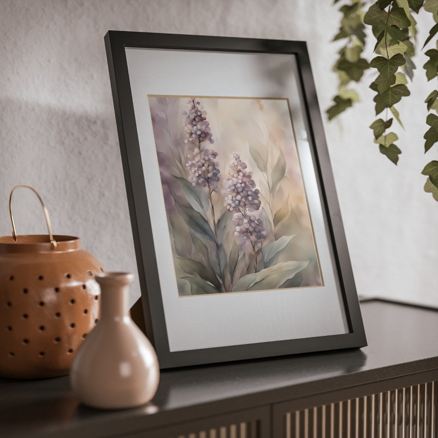 Elegant Framed Floral Poster, Wall Decor, Home Aesthetics, Gift for Nature Lovers, Minimalist Art, Floral Print, Black Frame