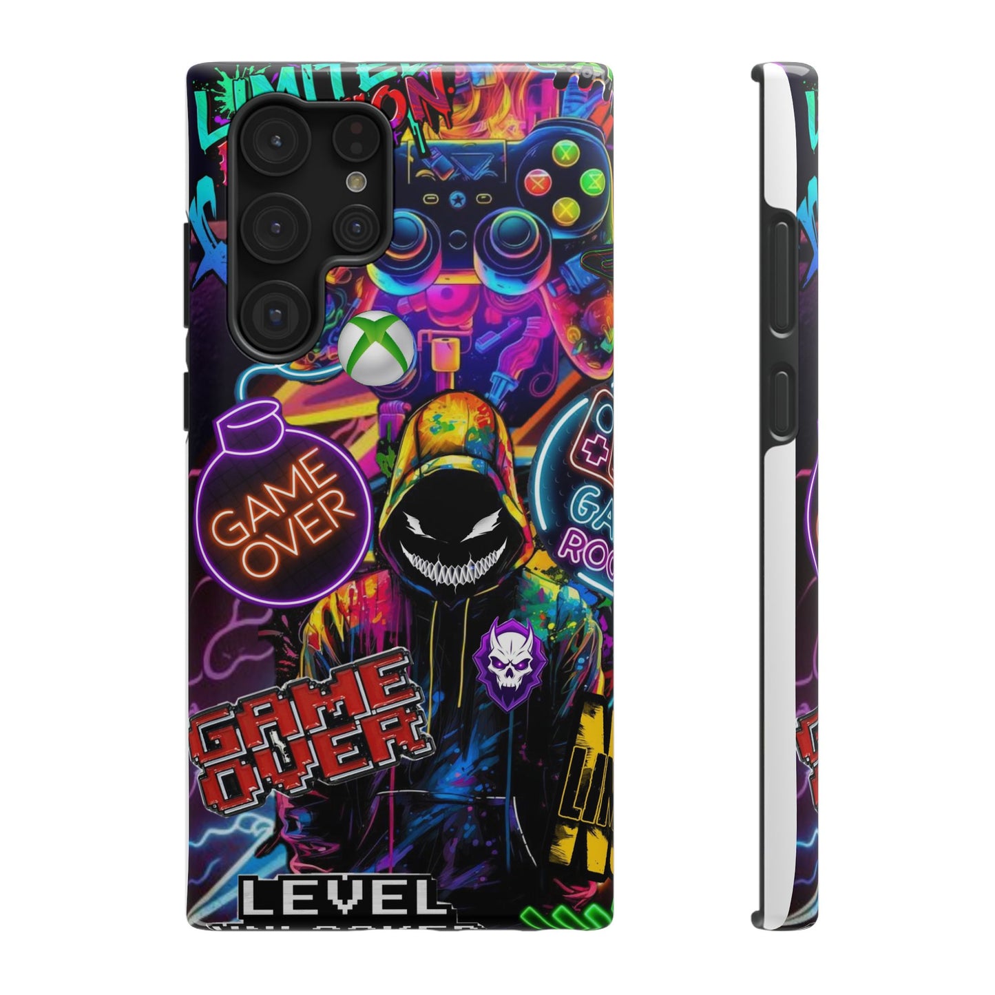 Vibrant Gaming Phone Case, Game Over Design, Impact-Resistant Case, Gamer Gift, Colorful Phone Accessory, Phone Protection