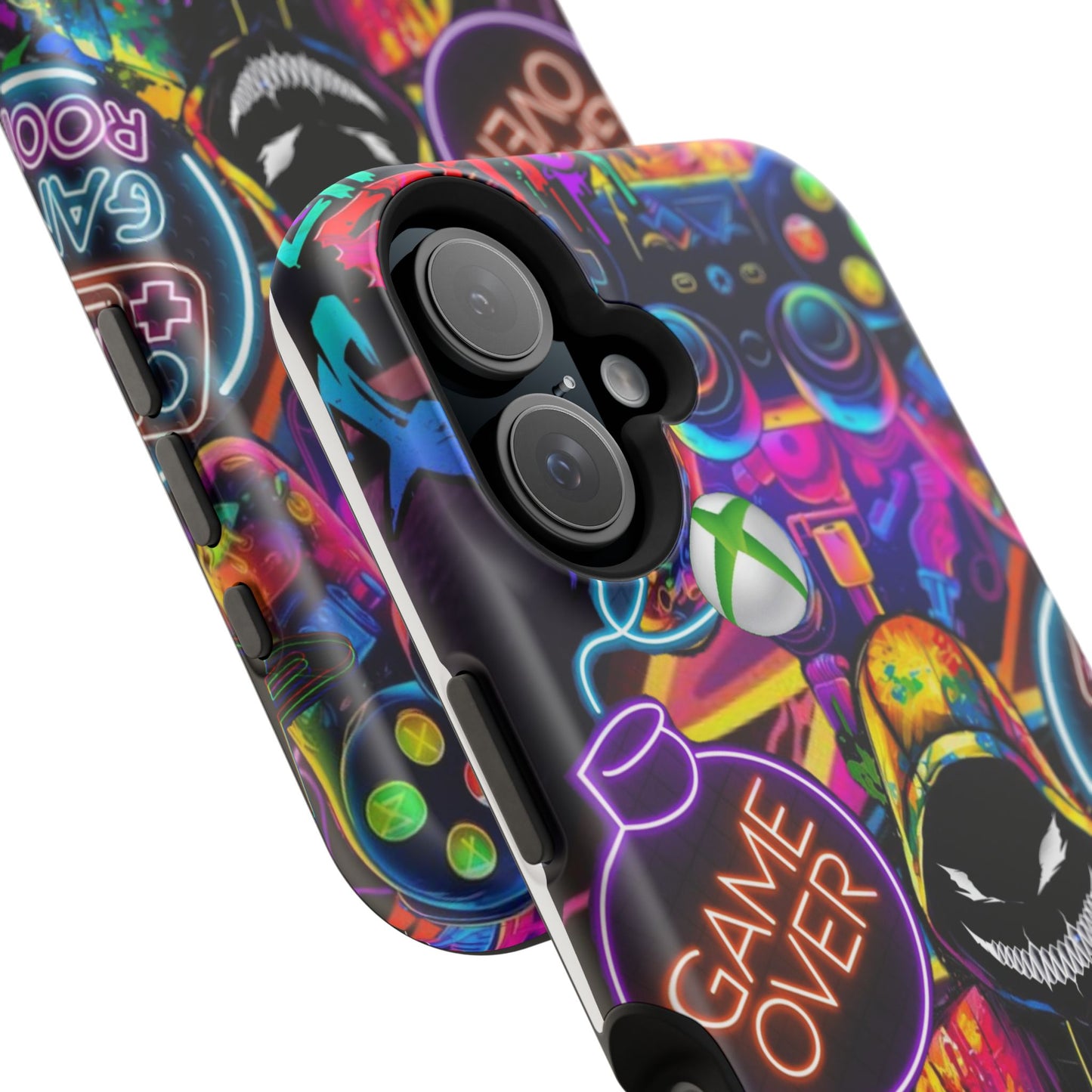 Vibrant Gaming Phone Case, Game Over Design, Impact-Resistant Case, Gamer Gift, Colorful Phone Accessory, Phone Protection