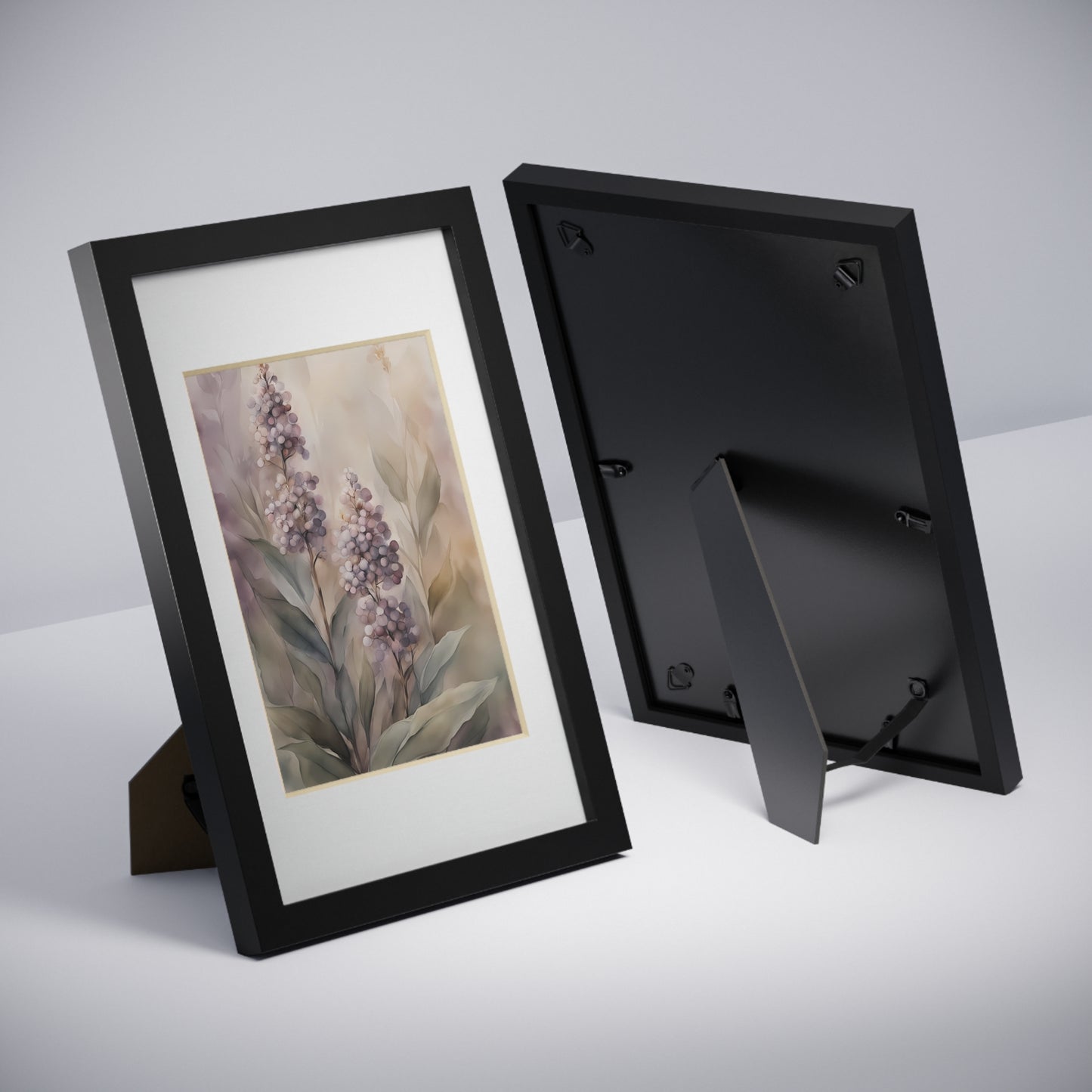 Elegant Framed Floral Poster, Wall Decor, Home Aesthetics, Gift for Nature Lovers, Minimalist Art, Floral Print, Black Frame