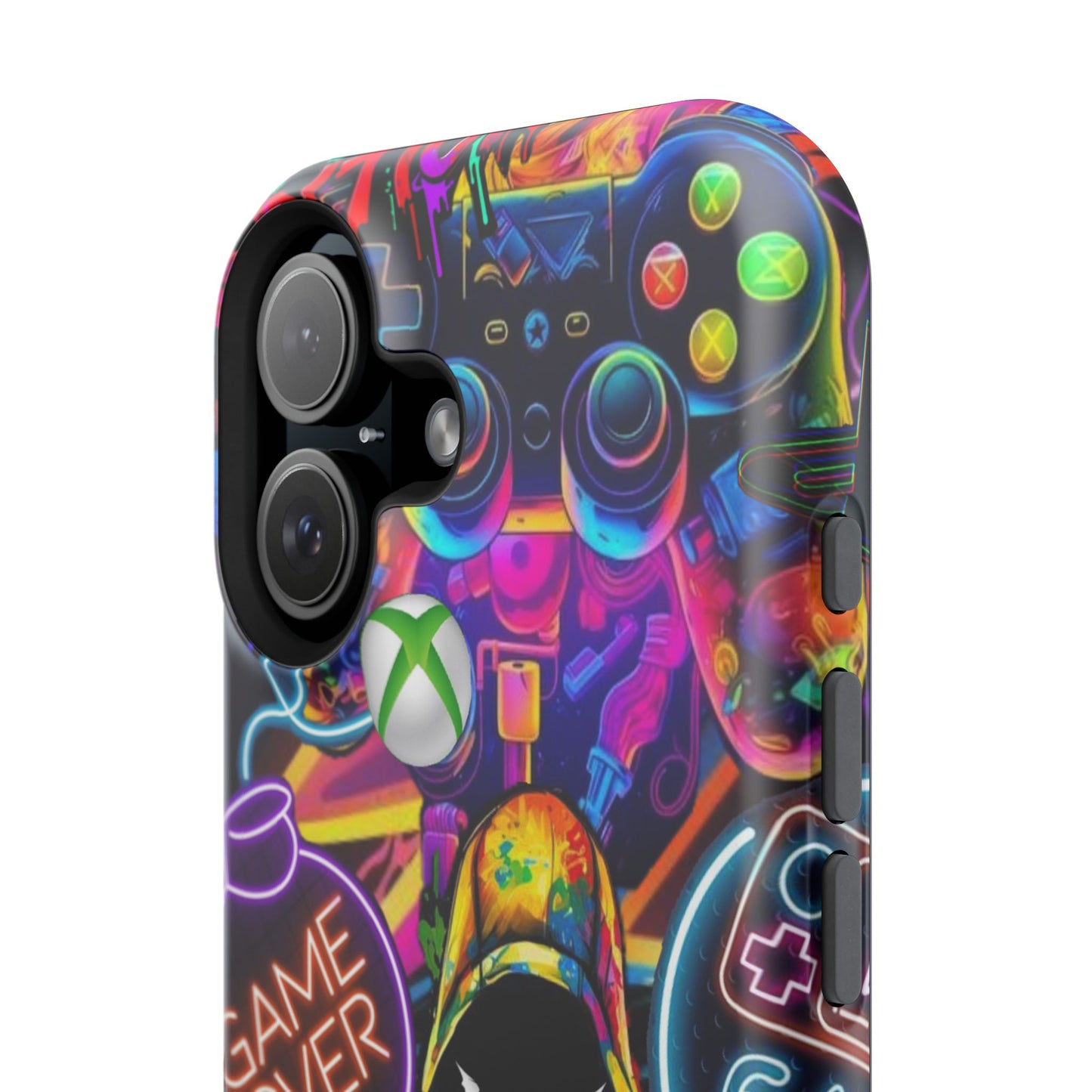 Vibrant Gaming Phone Case, Game Over Design, Impact-Resistant Case, Gamer Gift, Colorful Phone Accessory, Phone Protection