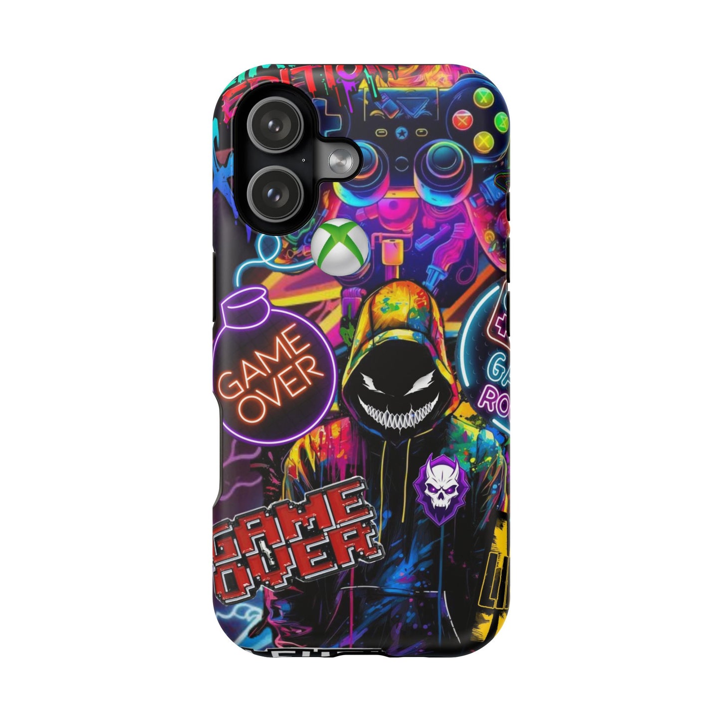 Vibrant Gaming Phone Case, Game Over Design, Impact-Resistant Case, Gamer Gift, Colorful Phone Accessory, Phone Protection