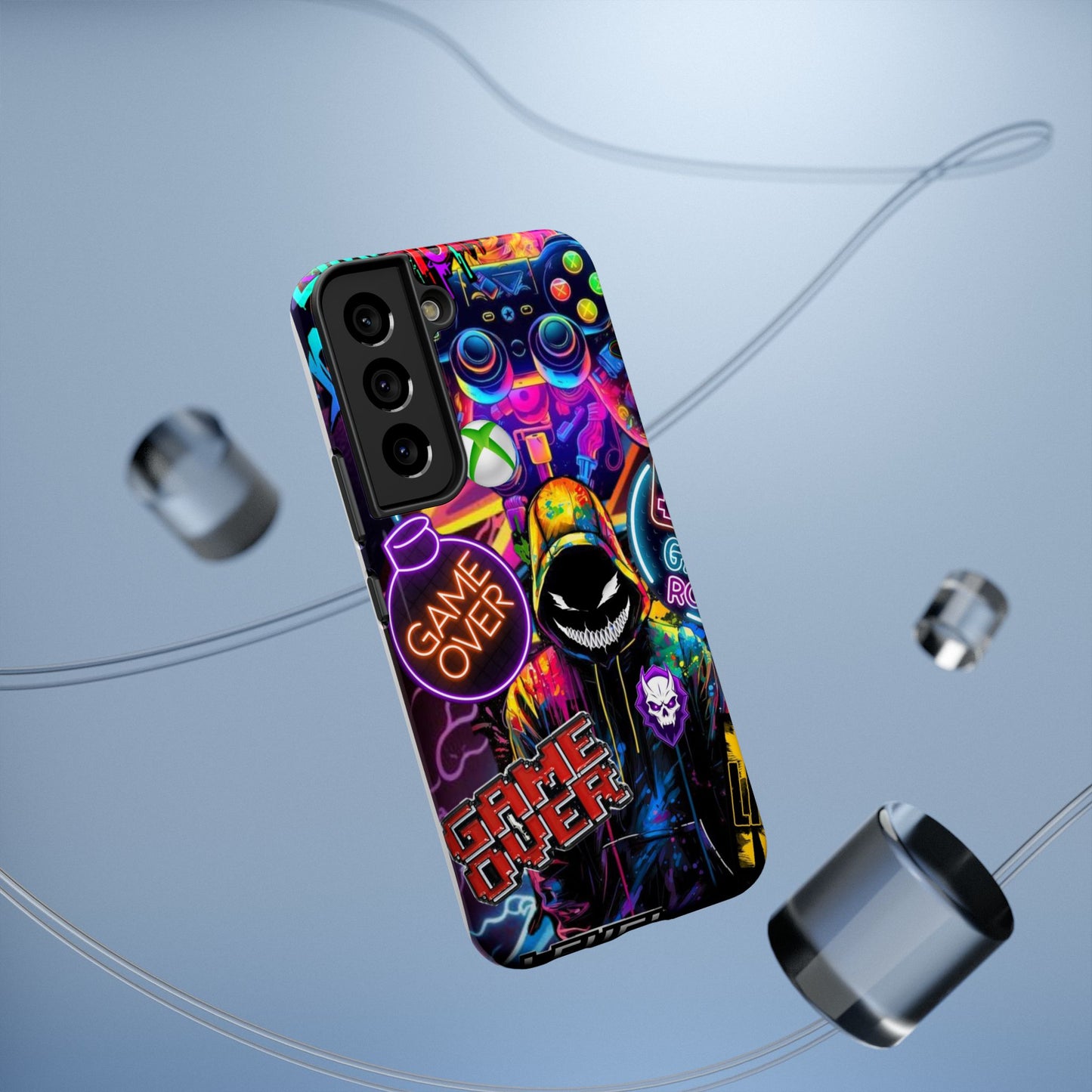 Vibrant Gaming Phone Case, Game Over Design, Impact-Resistant Case, Gamer Gift, Colorful Phone Accessory, Phone Protection