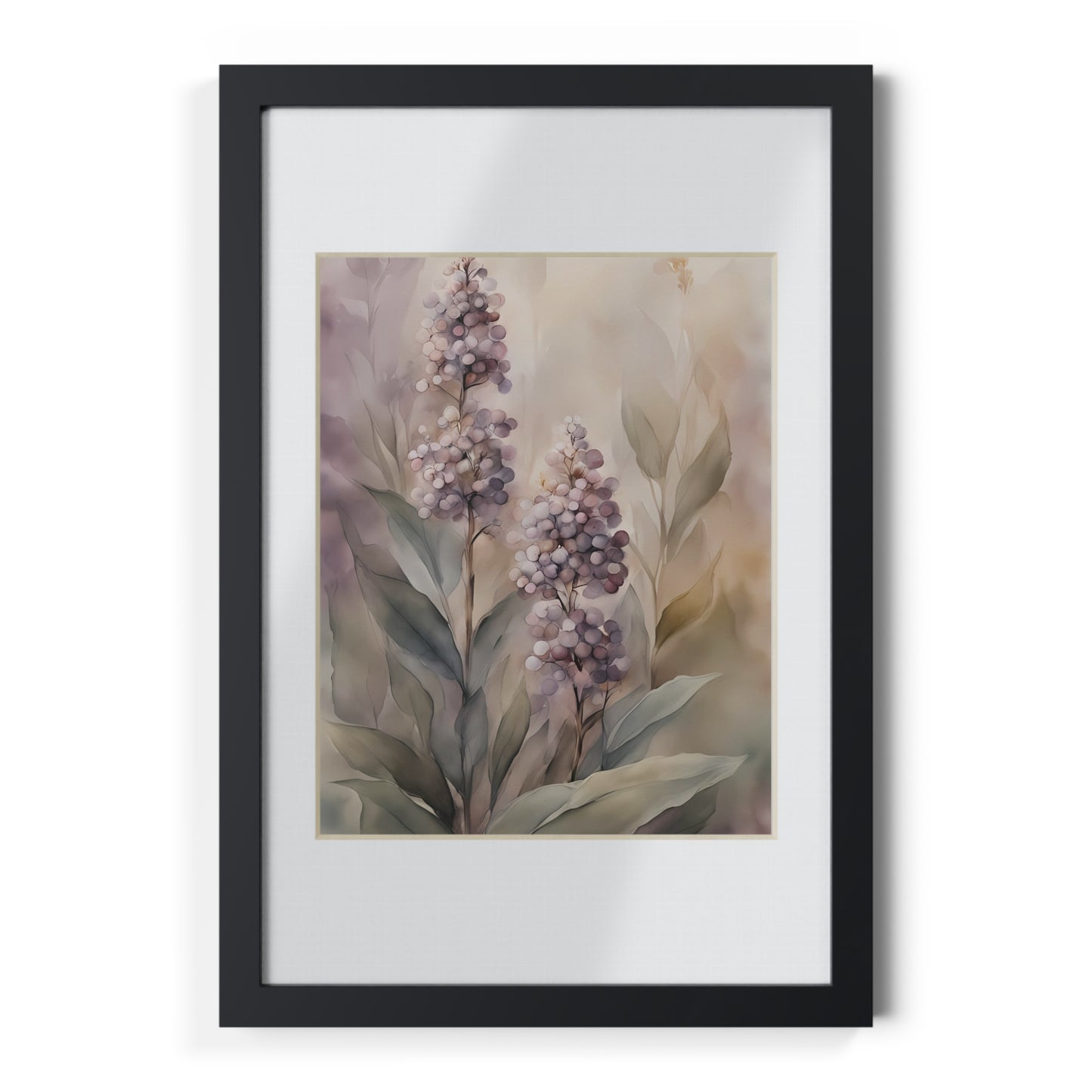 Elegant Framed Floral Poster, Wall Decor, Home Aesthetics, Gift for Nature Lovers, Minimalist Art, Floral Print, Black Frame