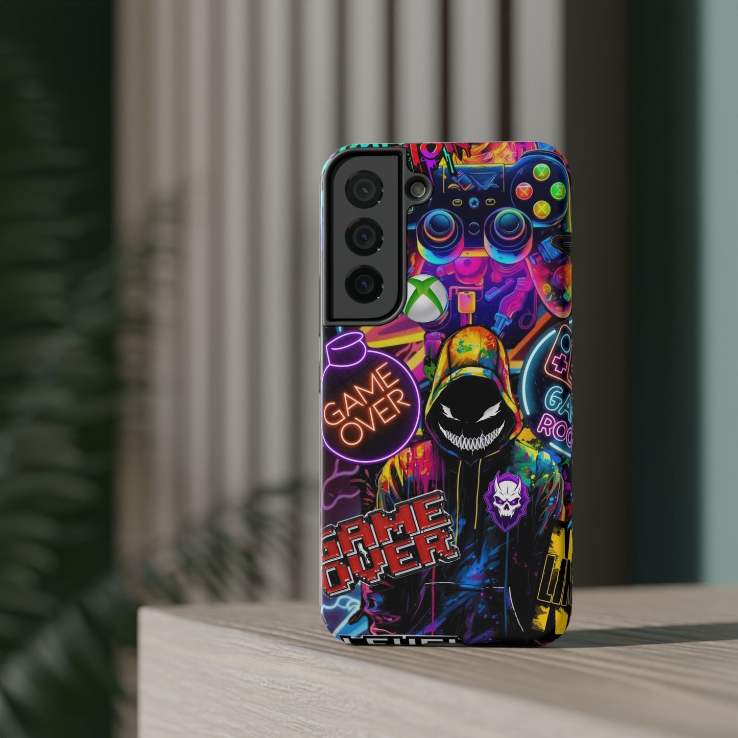 Vibrant Gaming Phone Case, Game Over Design, Impact-Resistant Case, Gamer Gift, Colorful Phone Accessory, Phone Protection