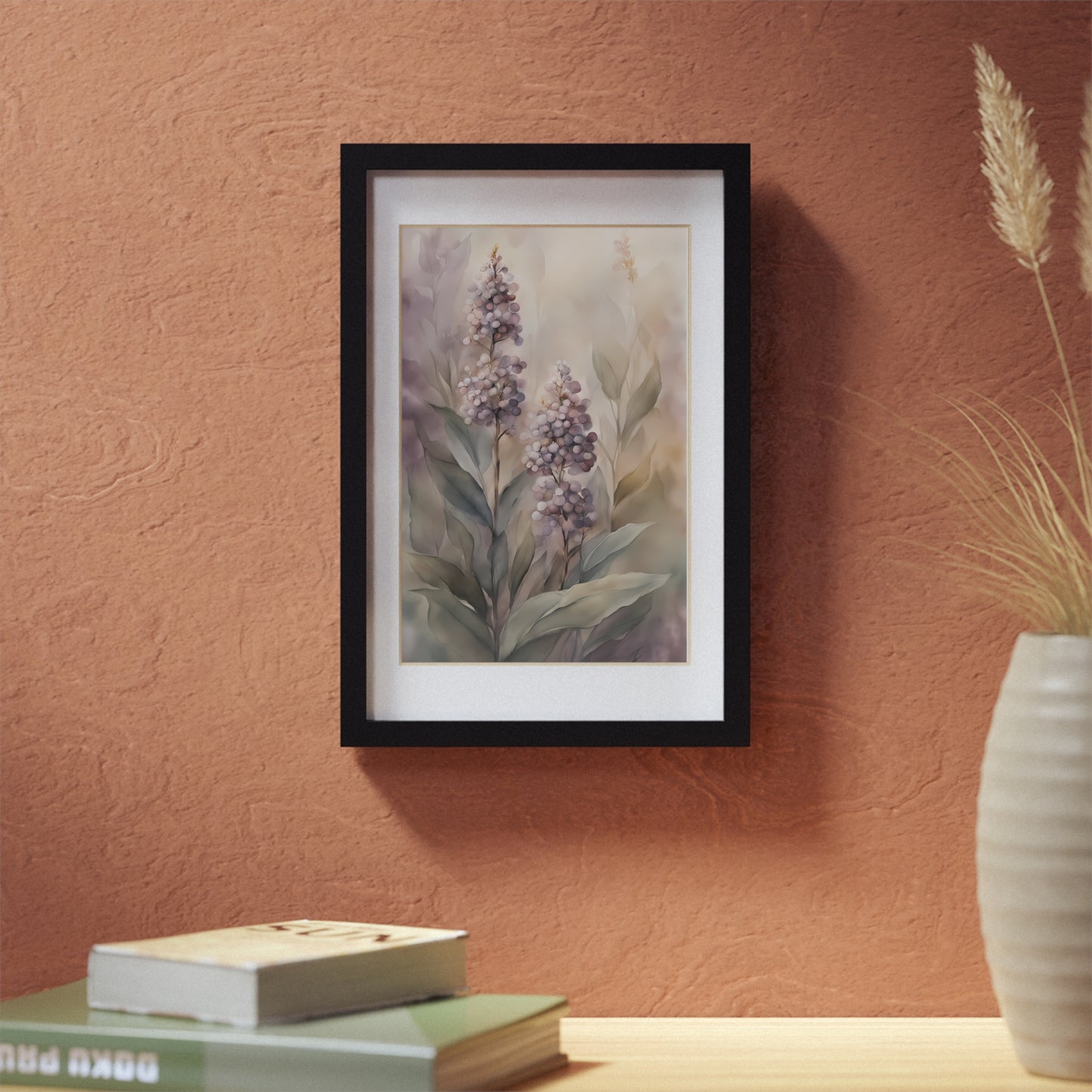 Elegant Framed Floral Poster, Wall Decor, Home Aesthetics, Gift for Nature Lovers, Minimalist Art, Floral Print, Black Frame
