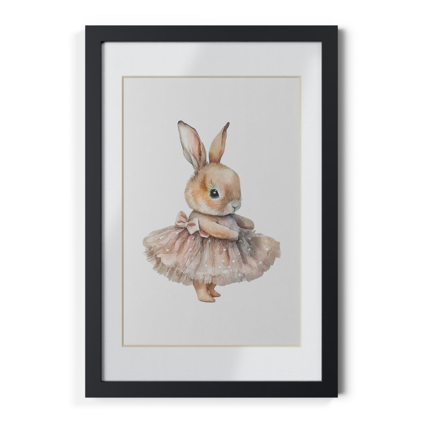 Cute Bunny Framed Poster | Adorable Wall Art for Nursery Decor, Kids Room, Birthday Gift, Easter Decoration, Unframed Option