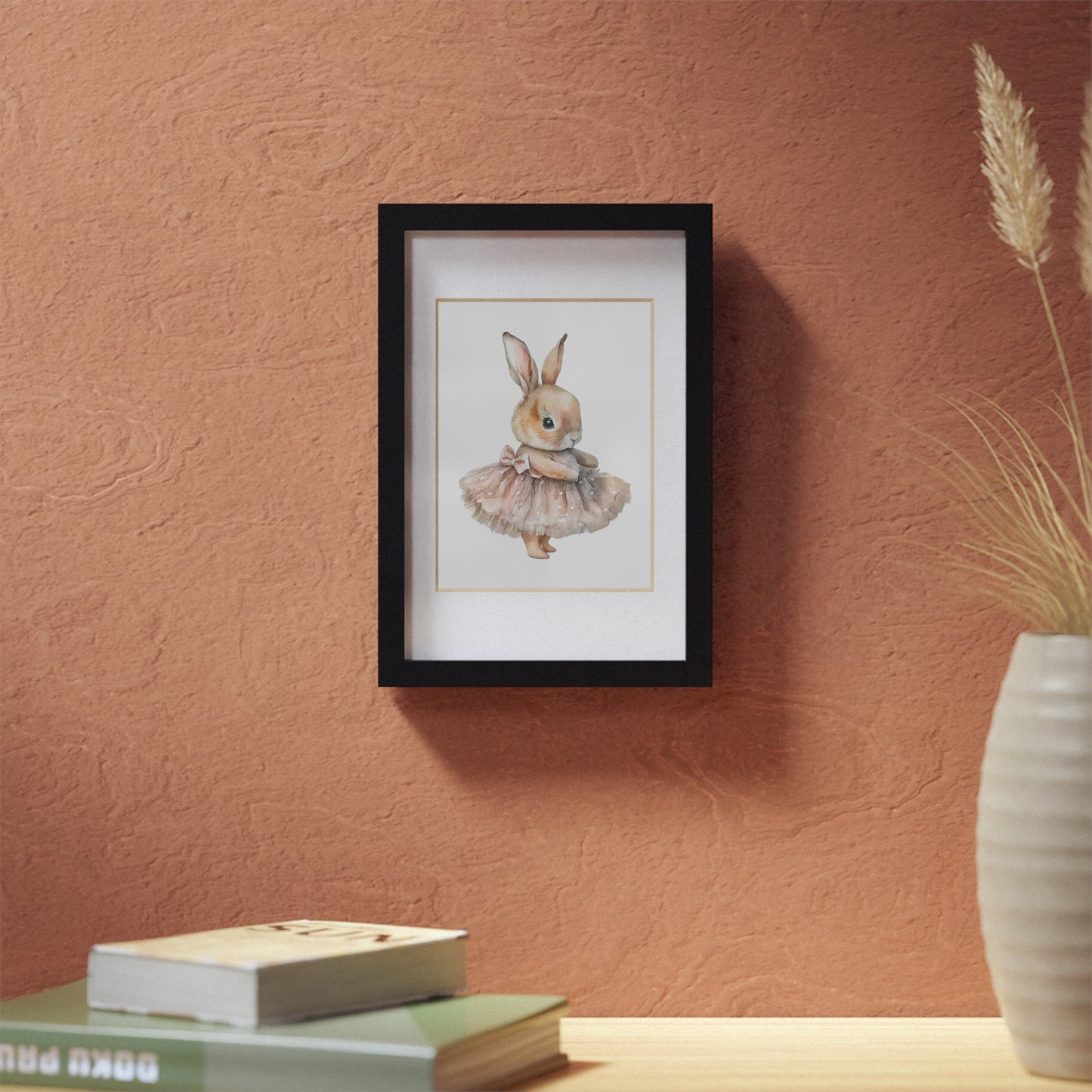 Cute Bunny Framed Poster | Adorable Wall Art for Nursery Decor, Kids Room, Birthday Gift, Easter Decoration, Unframed Option
