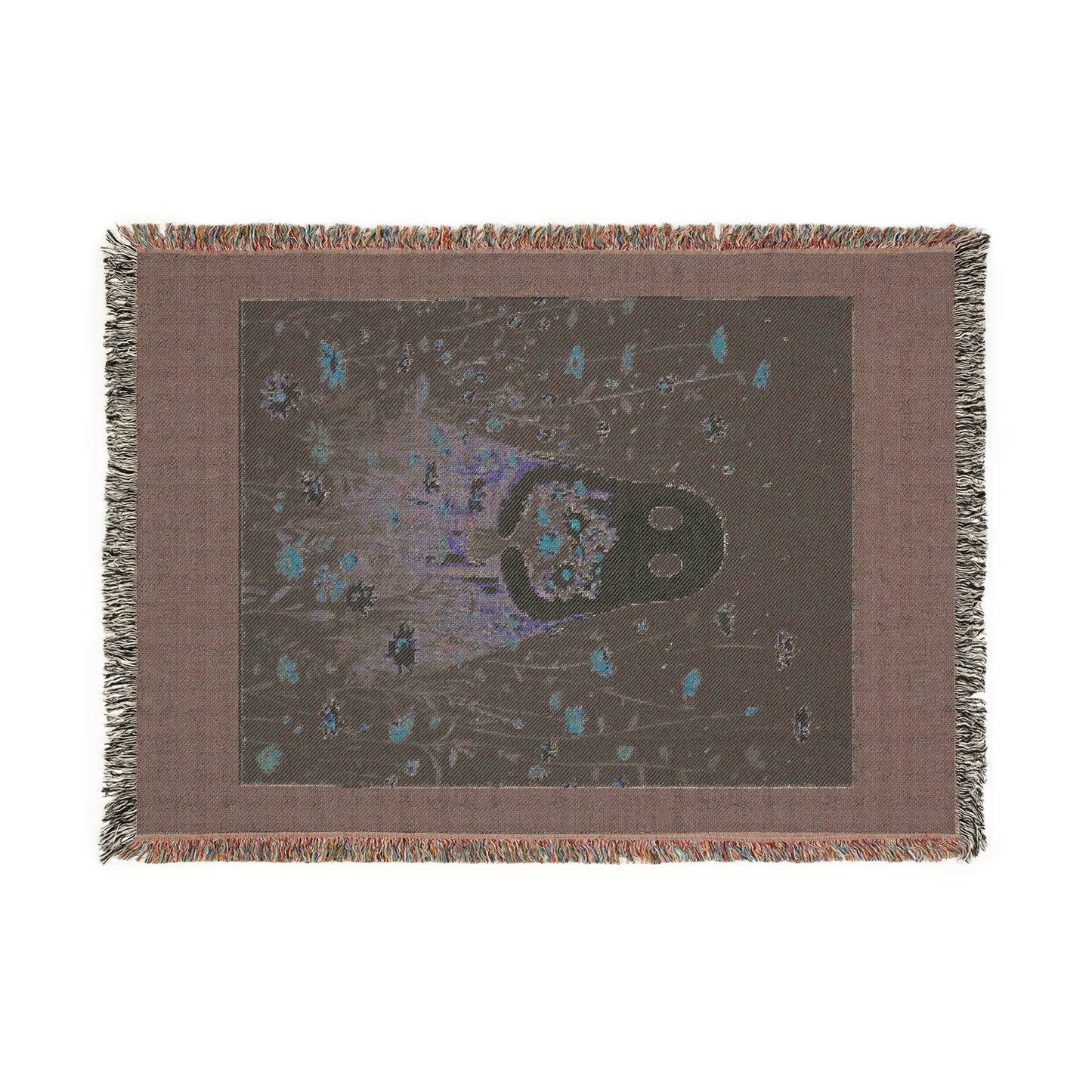 Cozy Woven Blanket, Floral Throw Blanket, Home Decor, Gift for All Occasions, Rustic Blanket, Boho Blanket