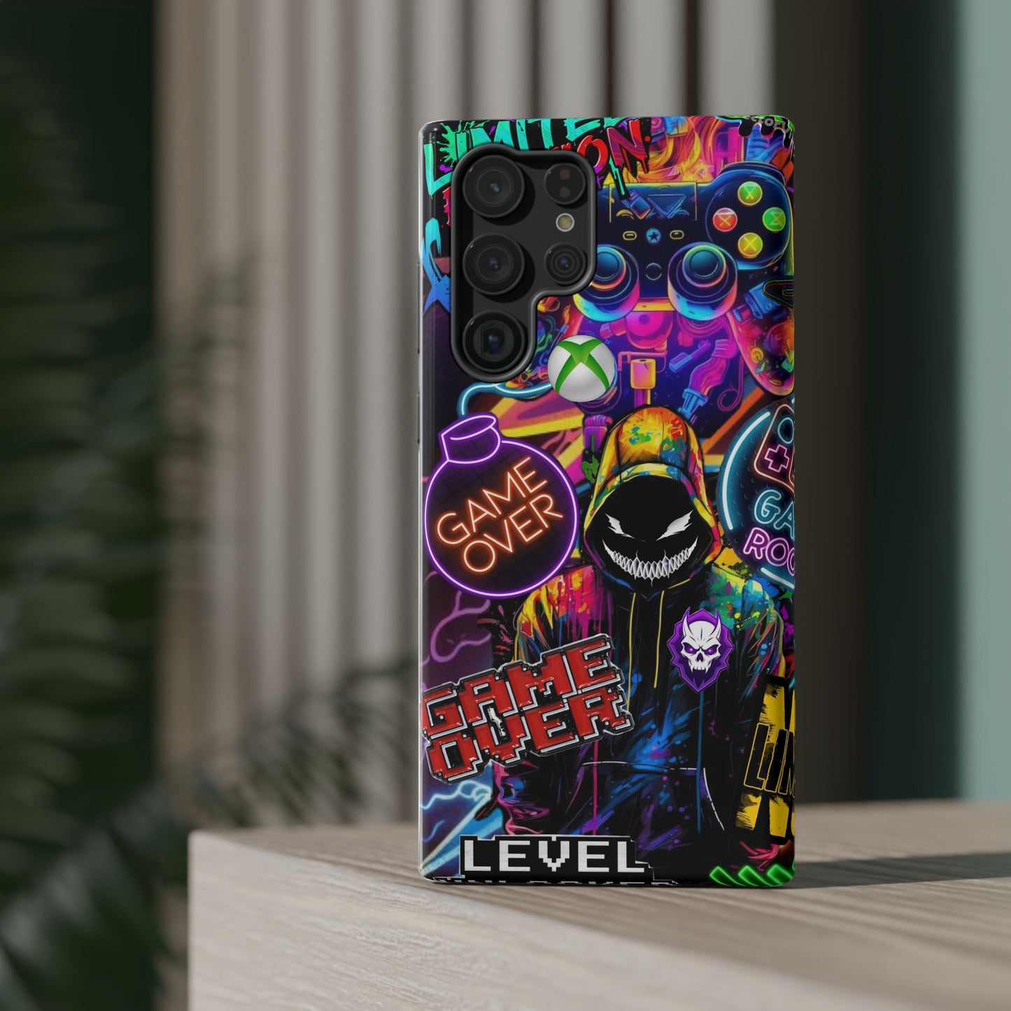 Vibrant Gaming Phone Case, Game Over Design, Impact-Resistant Case, Gamer Gift, Colorful Phone Accessory, Phone Protection