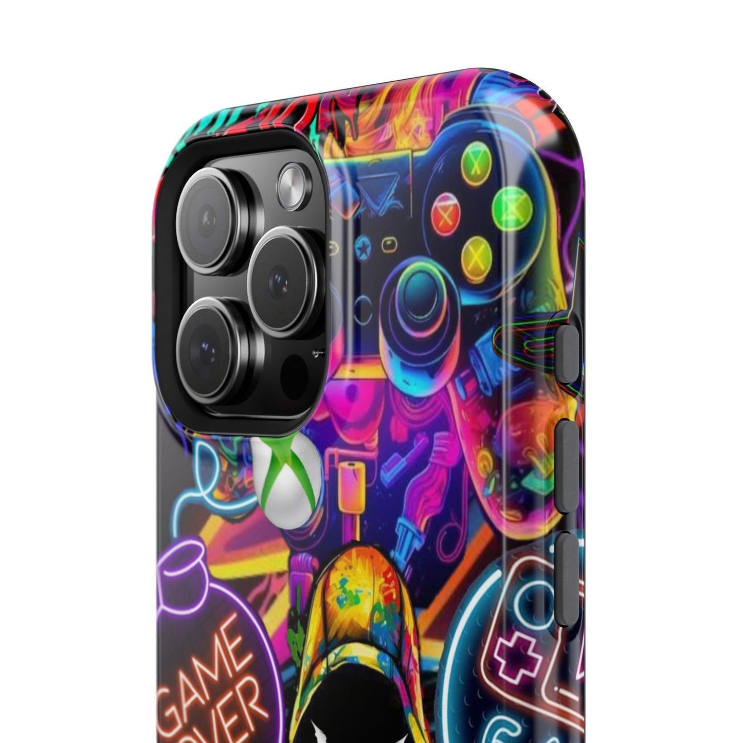 Vibrant Gaming Phone Case, Game Over Design, Impact-Resistant Case, Gamer Gift, Colorful Phone Accessory, Phone Protection