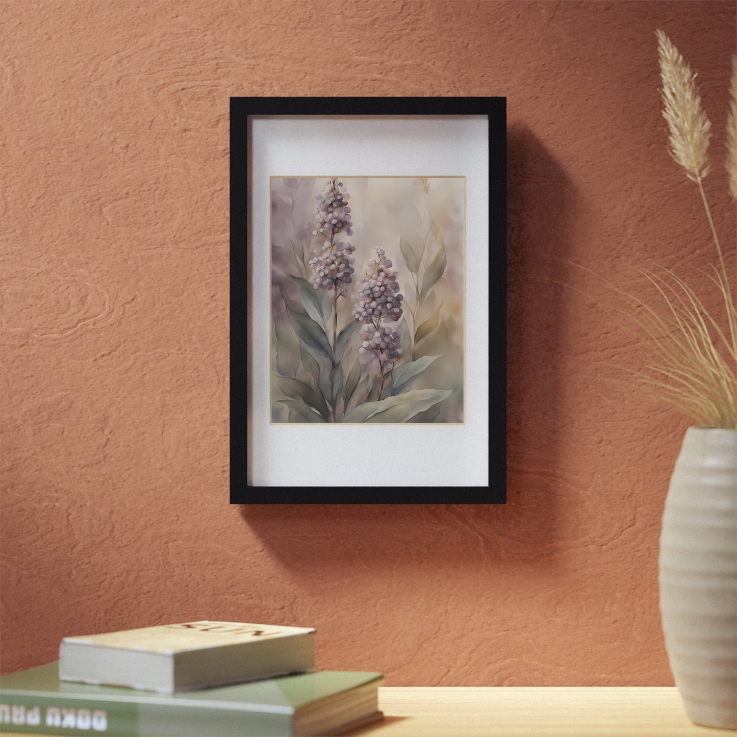Elegant Framed Floral Poster, Wall Decor, Home Aesthetics, Gift for Nature Lovers, Minimalist Art, Floral Print, Black Frame