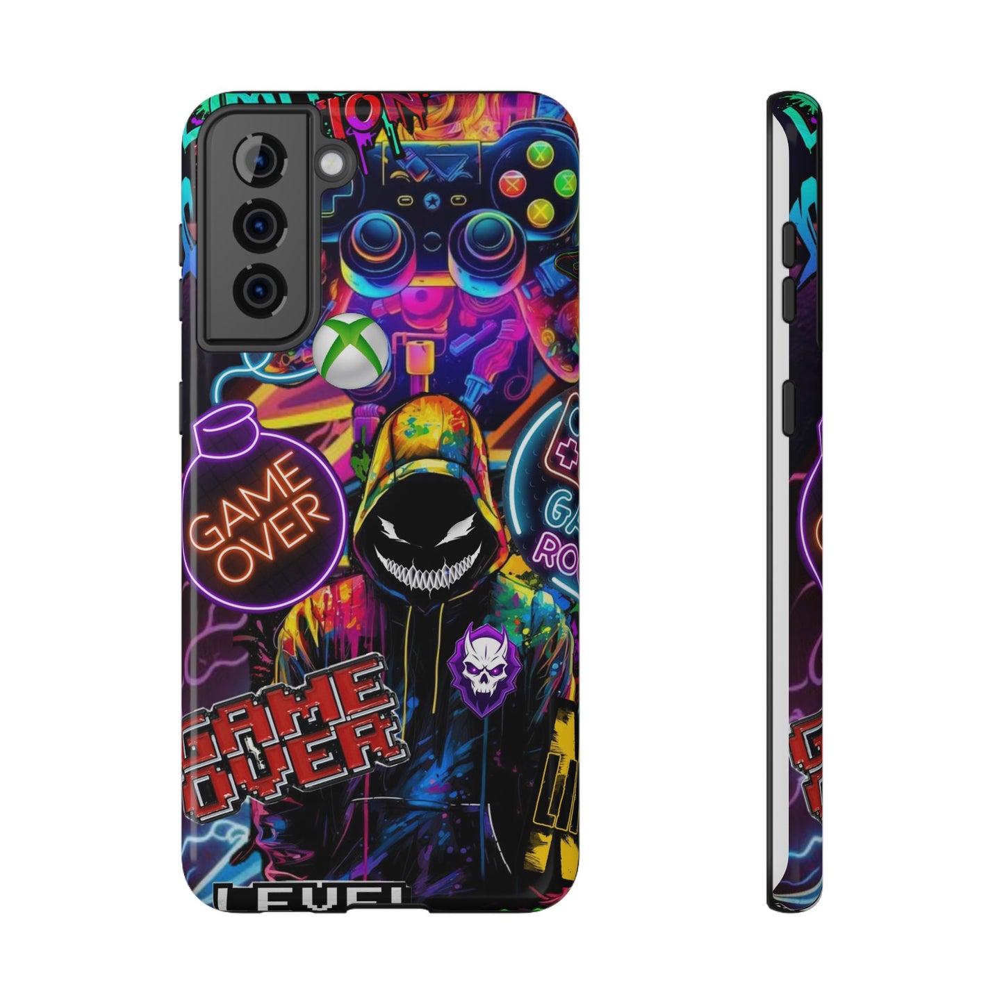 Vibrant Gaming Phone Case, Game Over Design, Impact-Resistant Case, Gamer Gift, Colorful Phone Accessory, Phone Protection