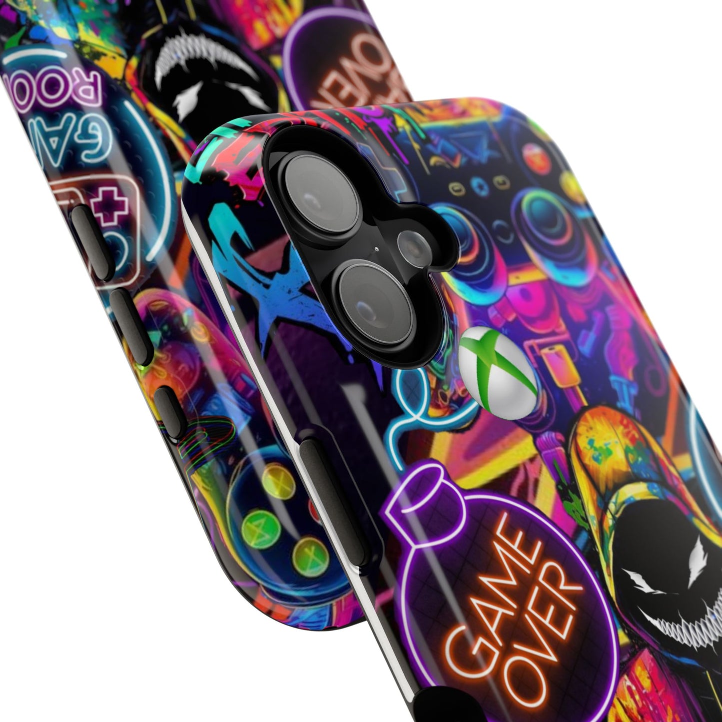 Vibrant Gaming Phone Case, Game Over Design, Impact-Resistant Case, Gamer Gift, Colorful Phone Accessory, Phone Protection