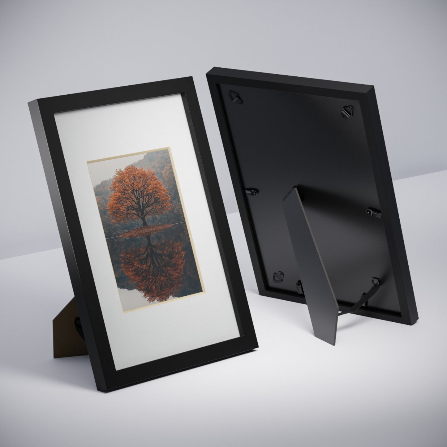 Elegant Black Framed Poster, Modern Wall Art, Home Decor, Autumn Tree Artwork, Gallery Style