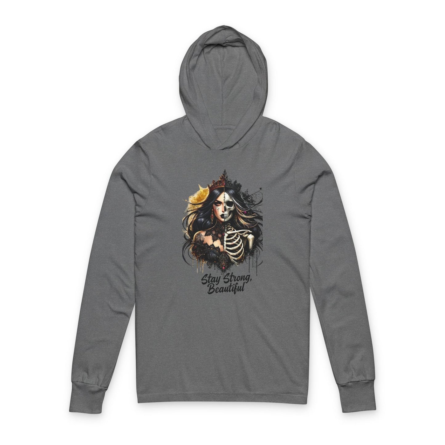 Stay Strong Beautiful Hoodie | Unisex Long Sleeve Tee for Empowerment, Plus Size, Gift for Her, Casual Wear, Inspirational Apparel