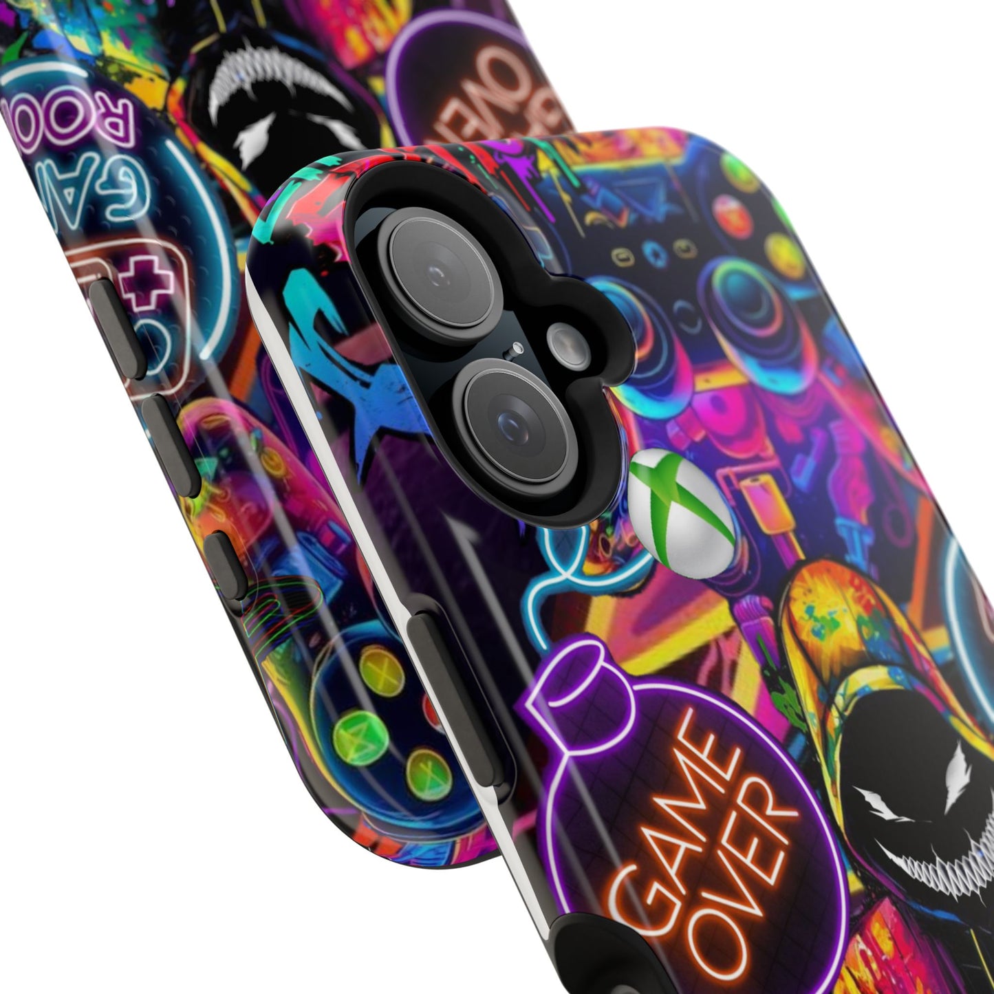 Vibrant Gaming Phone Case, Game Over Design, Impact-Resistant Case, Gamer Gift, Colorful Phone Accessory, Phone Protection