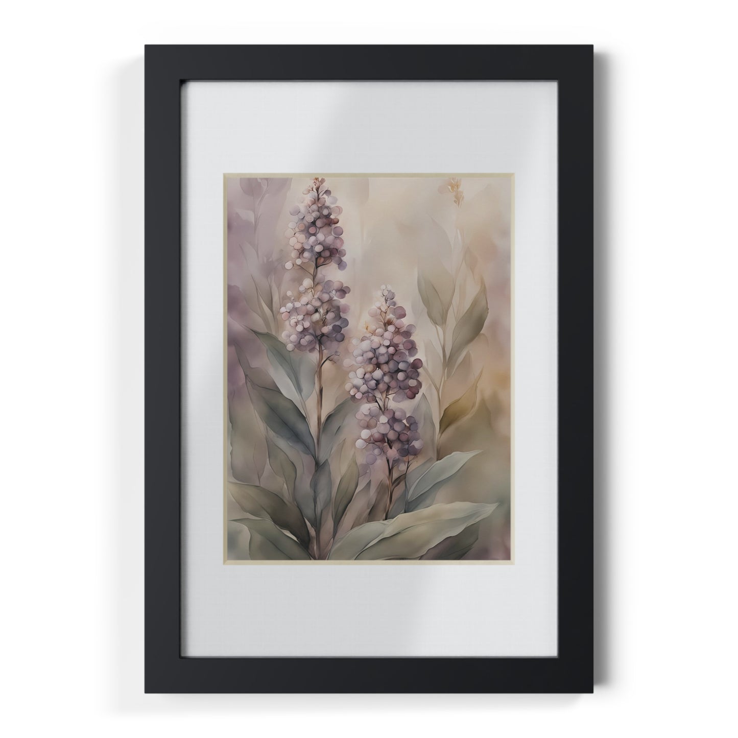 Elegant Framed Floral Poster, Wall Decor, Home Aesthetics, Gift for Nature Lovers, Minimalist Art, Floral Print, Black Frame