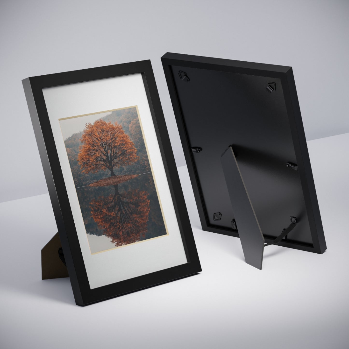 Elegant Black Framed Poster, Modern Wall Art, Home Decor, Autumn Tree Artwork, Gallery Style