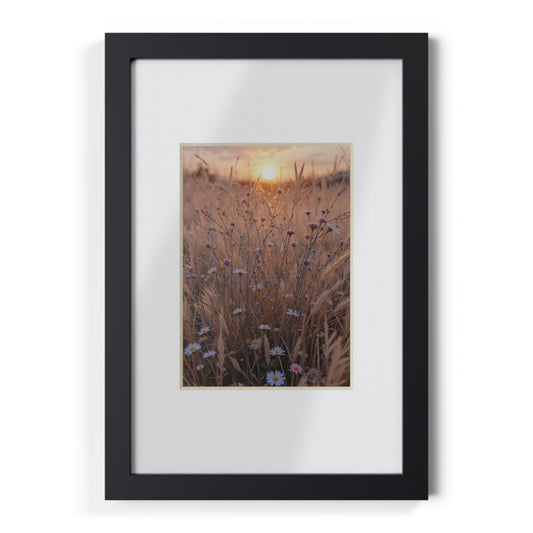 Framed Black Art Print, Modern Wall Decor, Minimalist Home Aesthetic, Flower Sunset Poster, Gift for Nature Lovers, Boho Wall Art