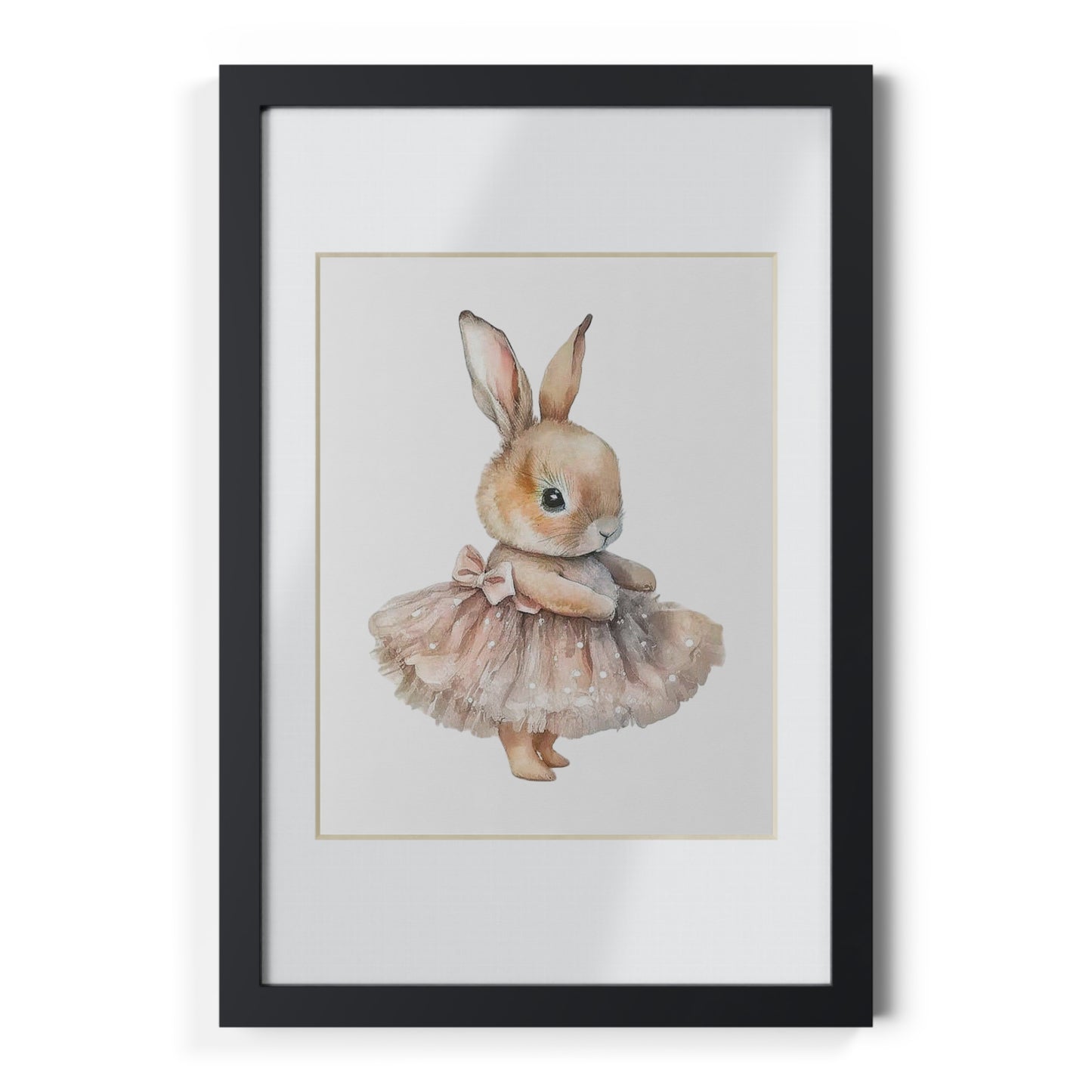 Cute Bunny Framed Poster | Adorable Wall Art for Nursery Decor, Kids Room, Birthday Gift, Easter Decoration, Unframed Option