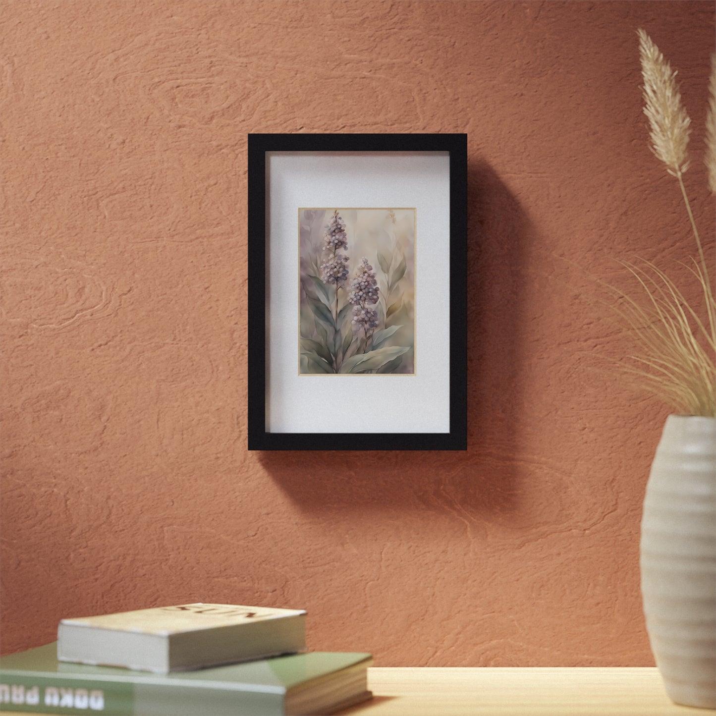 Elegant Framed Floral Poster, Wall Decor, Home Aesthetics, Gift for Nature Lovers, Minimalist Art, Floral Print, Black Frame