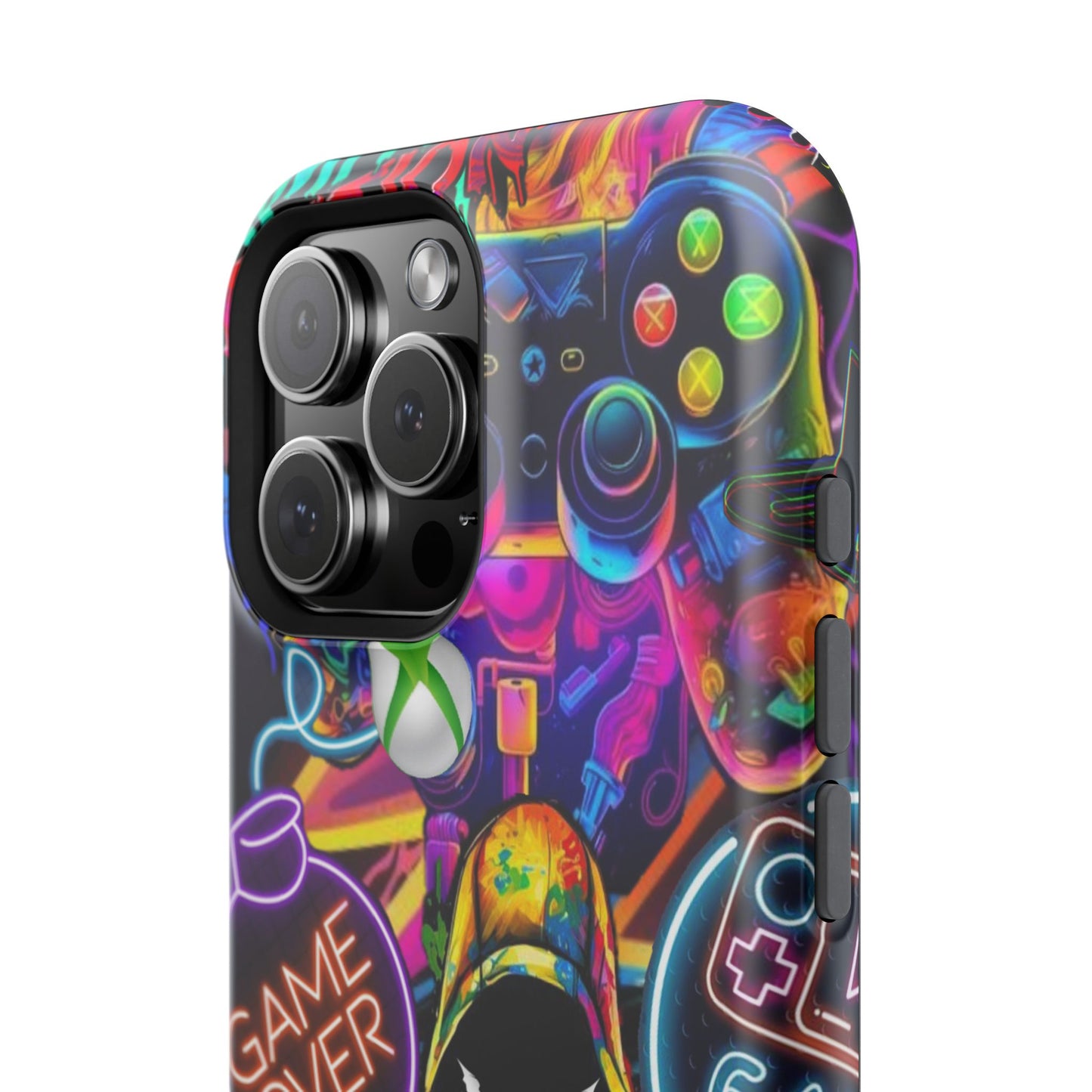 Vibrant Gaming Phone Case, Game Over Design, Impact-Resistant Case, Gamer Gift, Colorful Phone Accessory, Phone Protection