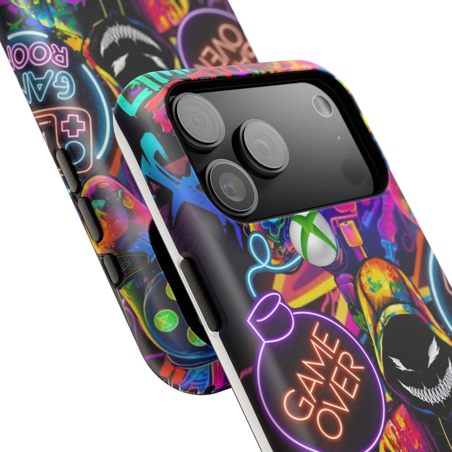 Vibrant Gaming Phone Case, Game Over Design, Impact-Resistant Case, Gamer Gift, Colorful Phone Accessory, Phone Protection