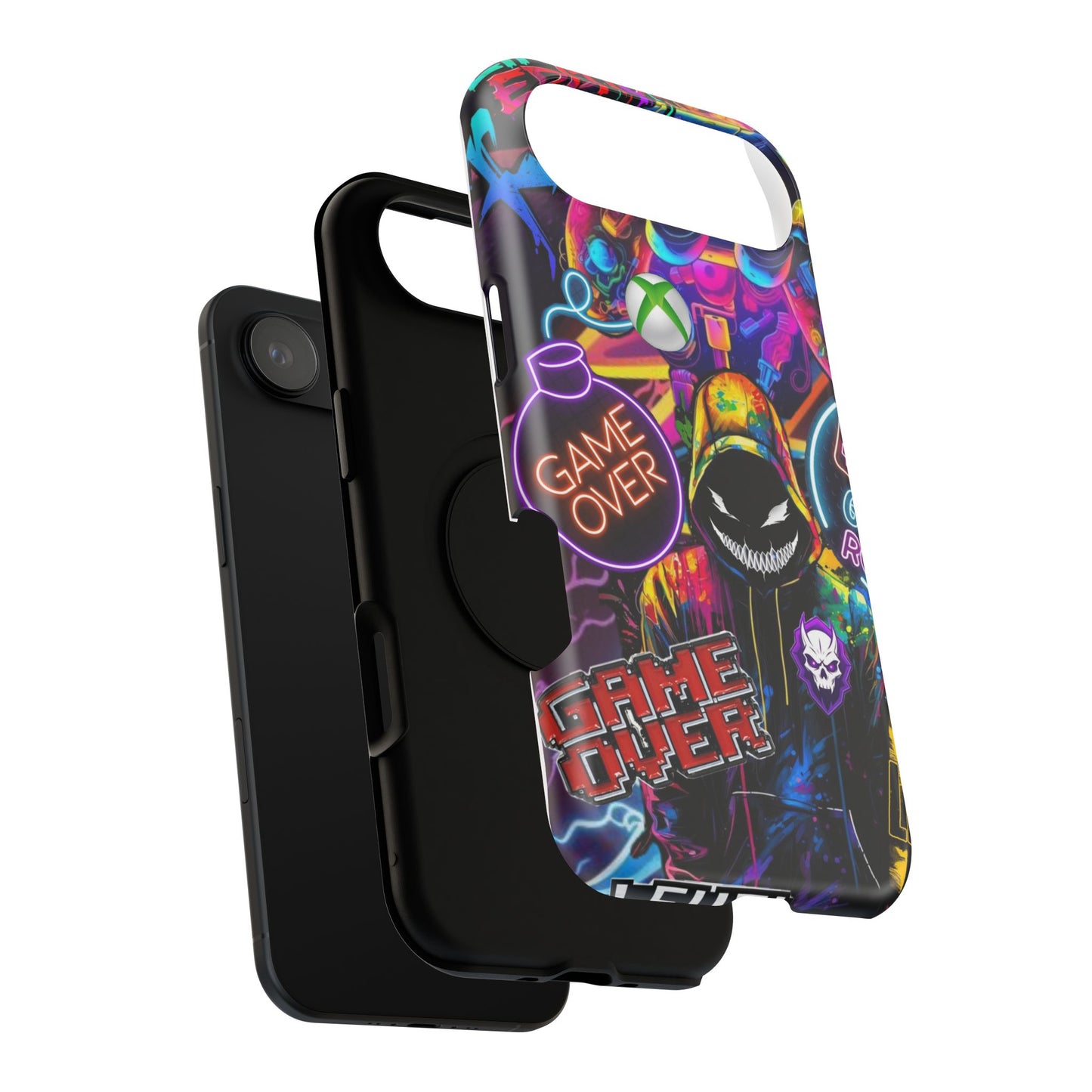 Vibrant Gaming Phone Case, Game Over Design, Impact-Resistant Case, Gamer Gift, Colorful Phone Accessory, Phone Protection