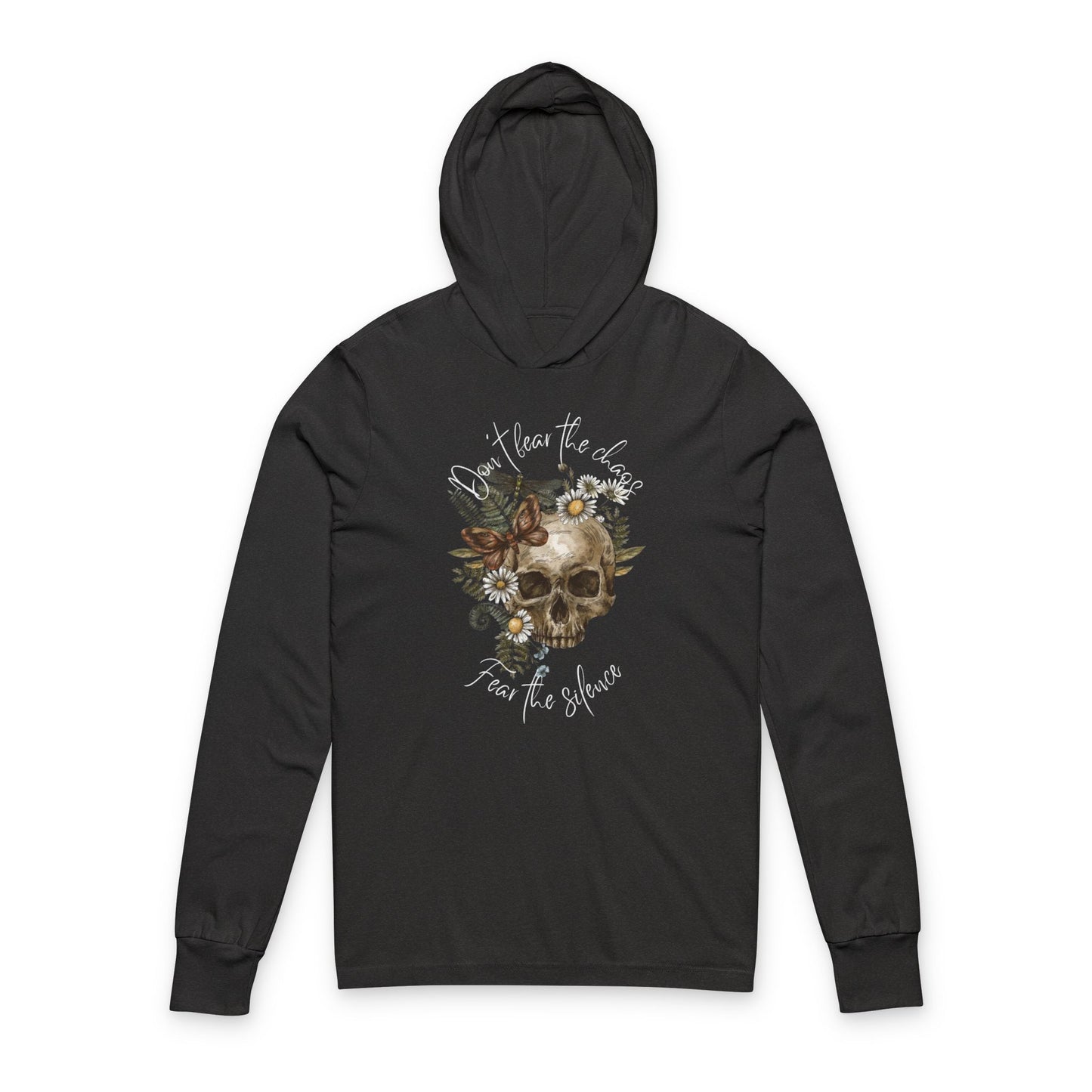 Skull Floral Art Hoodie | Don't Fear the Darkness | Unisex Long Sleeve Tee, Casual Wear, Gift for Goth Lovers, Unique Graphic [...]