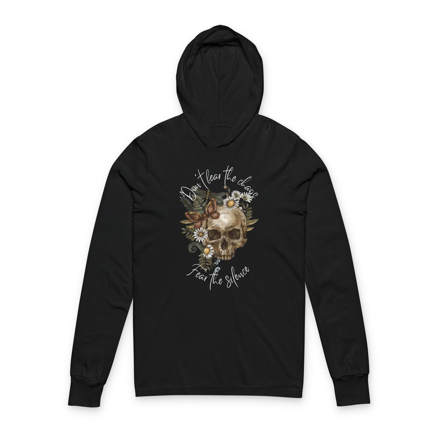 Skull Floral Art Hoodie | Don't Fear the Darkness | Unisex Long Sleeve Tee, Casual Wear, Gift for Goth Lovers, Unique Graphic [...]