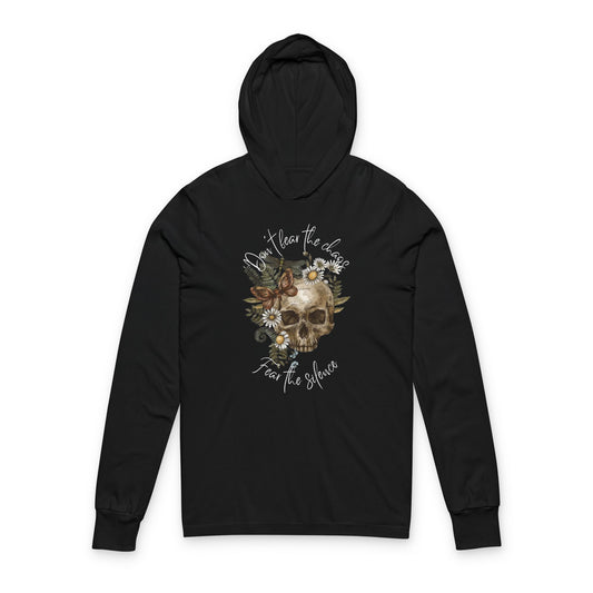 Skull Floral Art Hoodie | Don't Fear the Darkness | Unisex Long Sleeve Tee, Casual Wear, Gift for Goth Lovers, Unique Graphic [...]